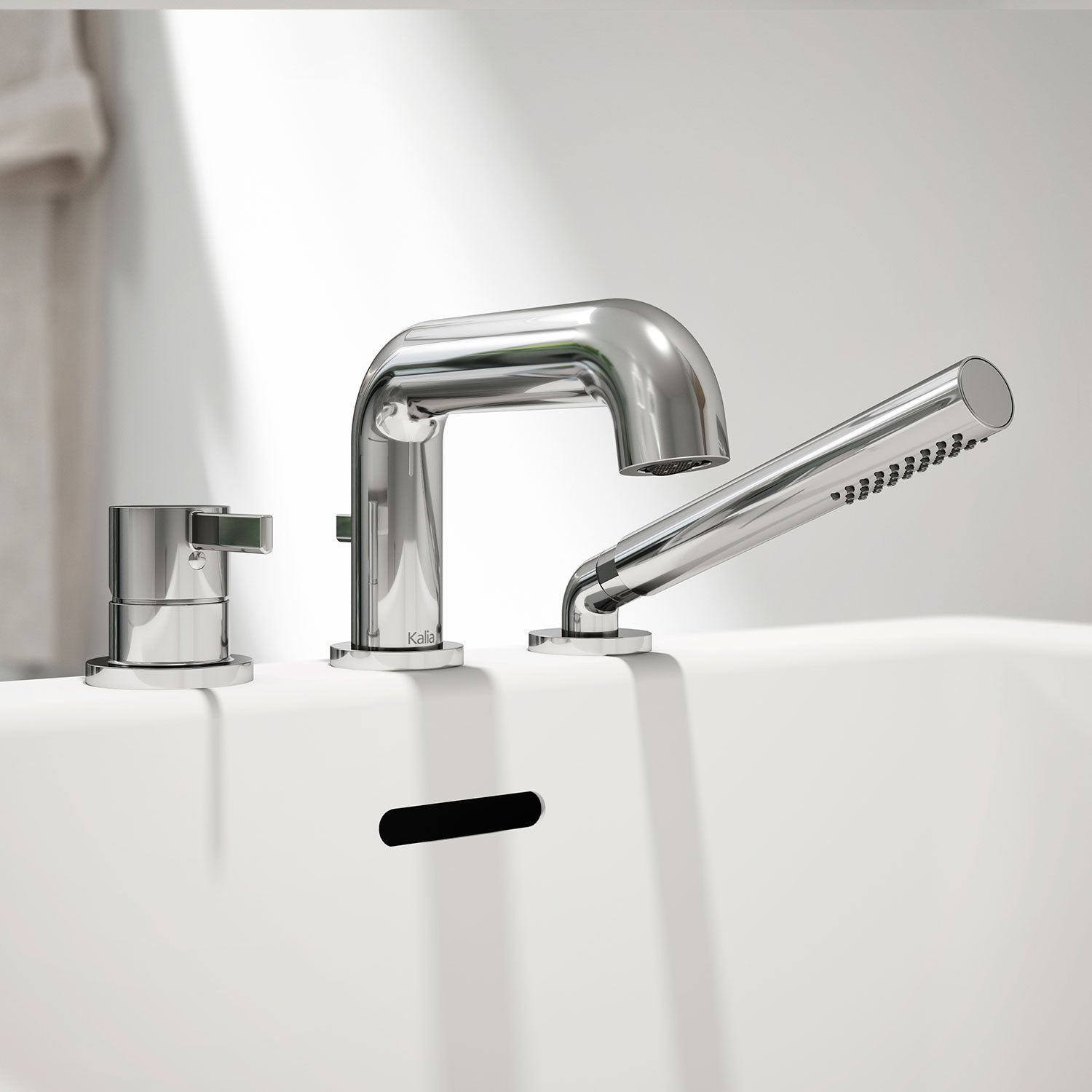 BASICO™ Robinet pour Baignoire 3 Morceaux avec Douchette - Cartouche Incluse sans Brut - Chrome