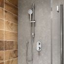 BASICO™ 2-Function Hand Shower Set with Rail and 60" Chrome Metal Hose