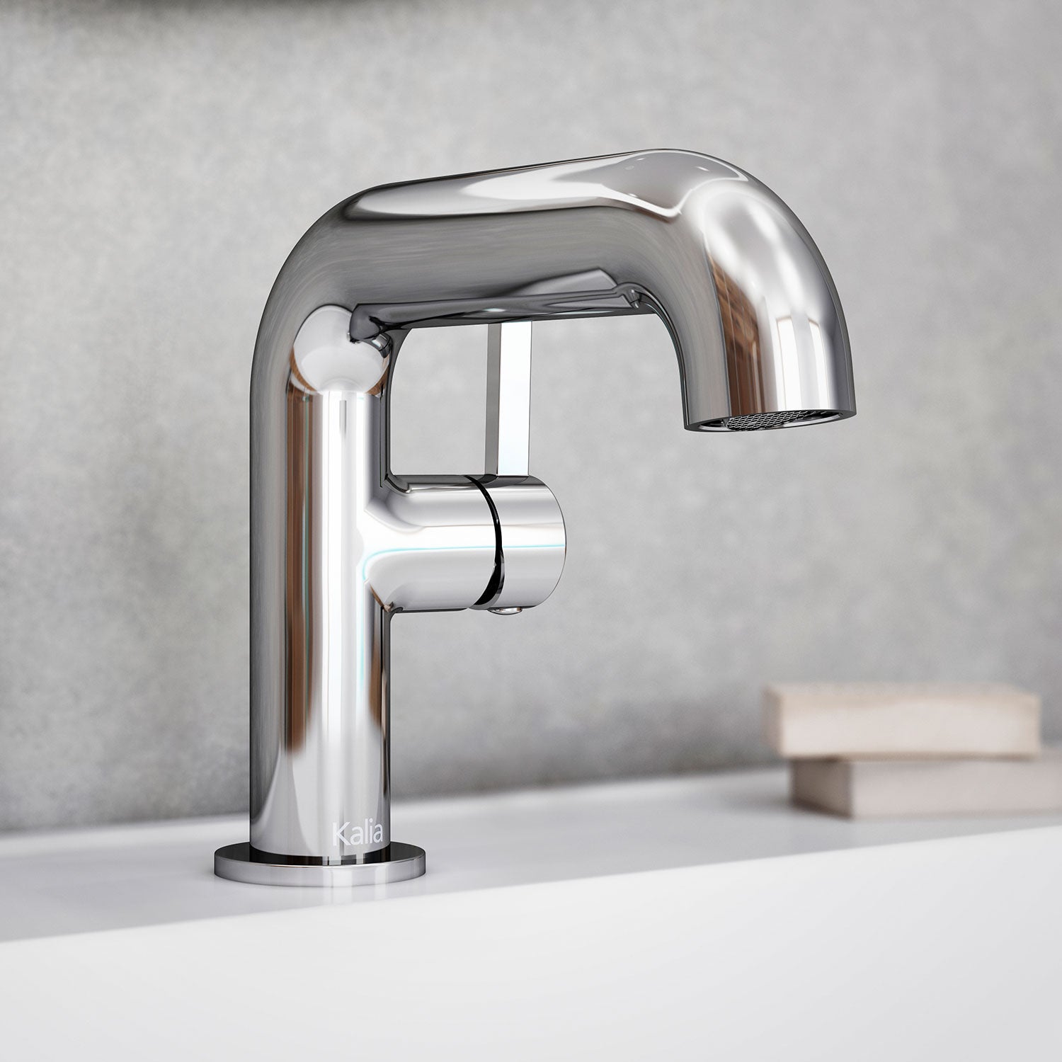 BASICO™ Robinet de Lavabo Monotrou avec Poignée à Levier Latérale (Sans Drain) Chrome