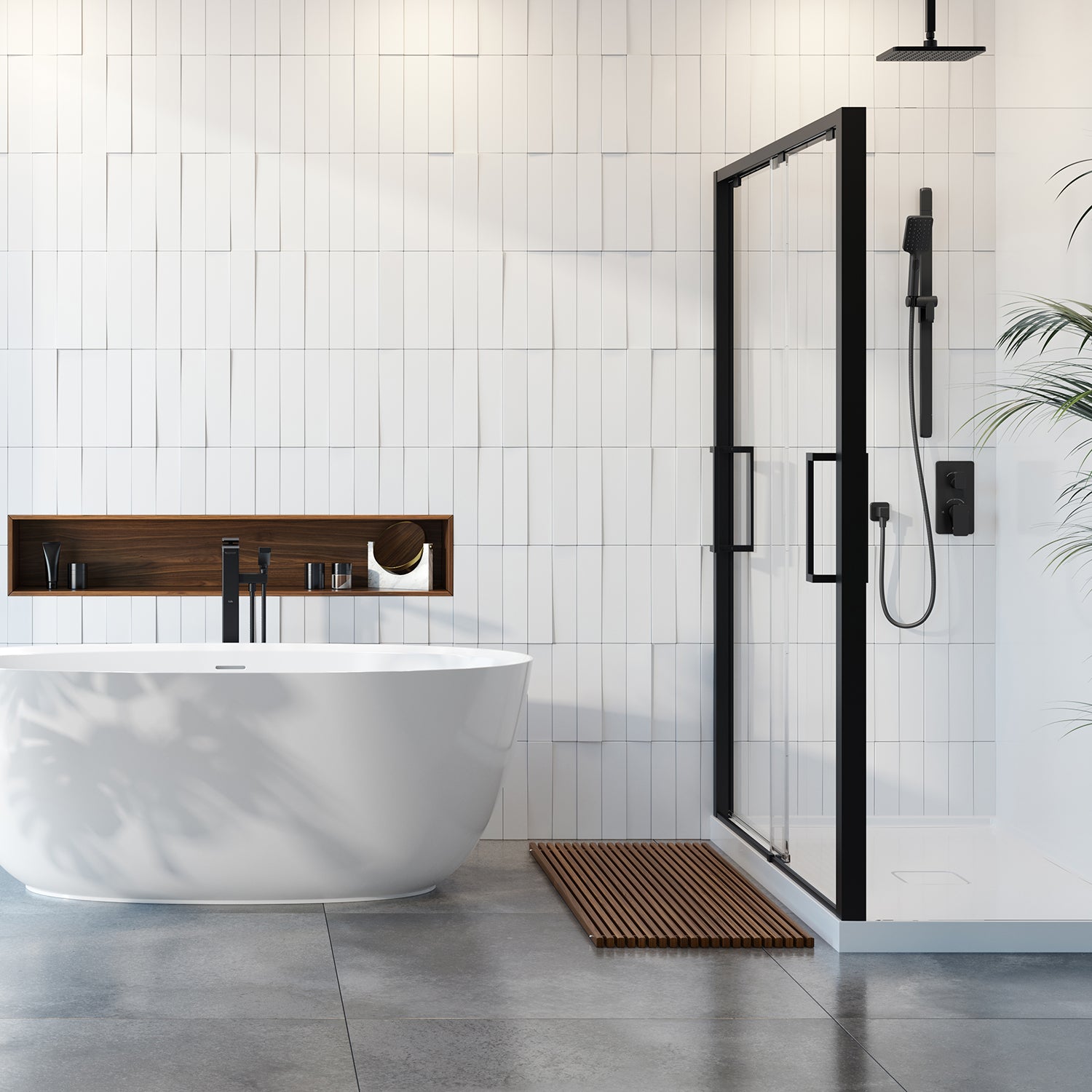 Finition Carrée KAREO pour Valve 1/2'' de Type T/P avec Sélecteur Intégré 2 ou 3 Voies Noir Mat