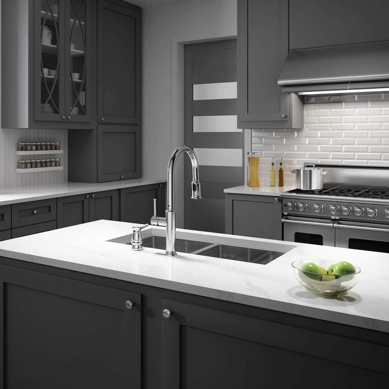 OKASION diver™ Robinet de Cuisine Monocommande Douchette Extensible, 2 Jets Chrome