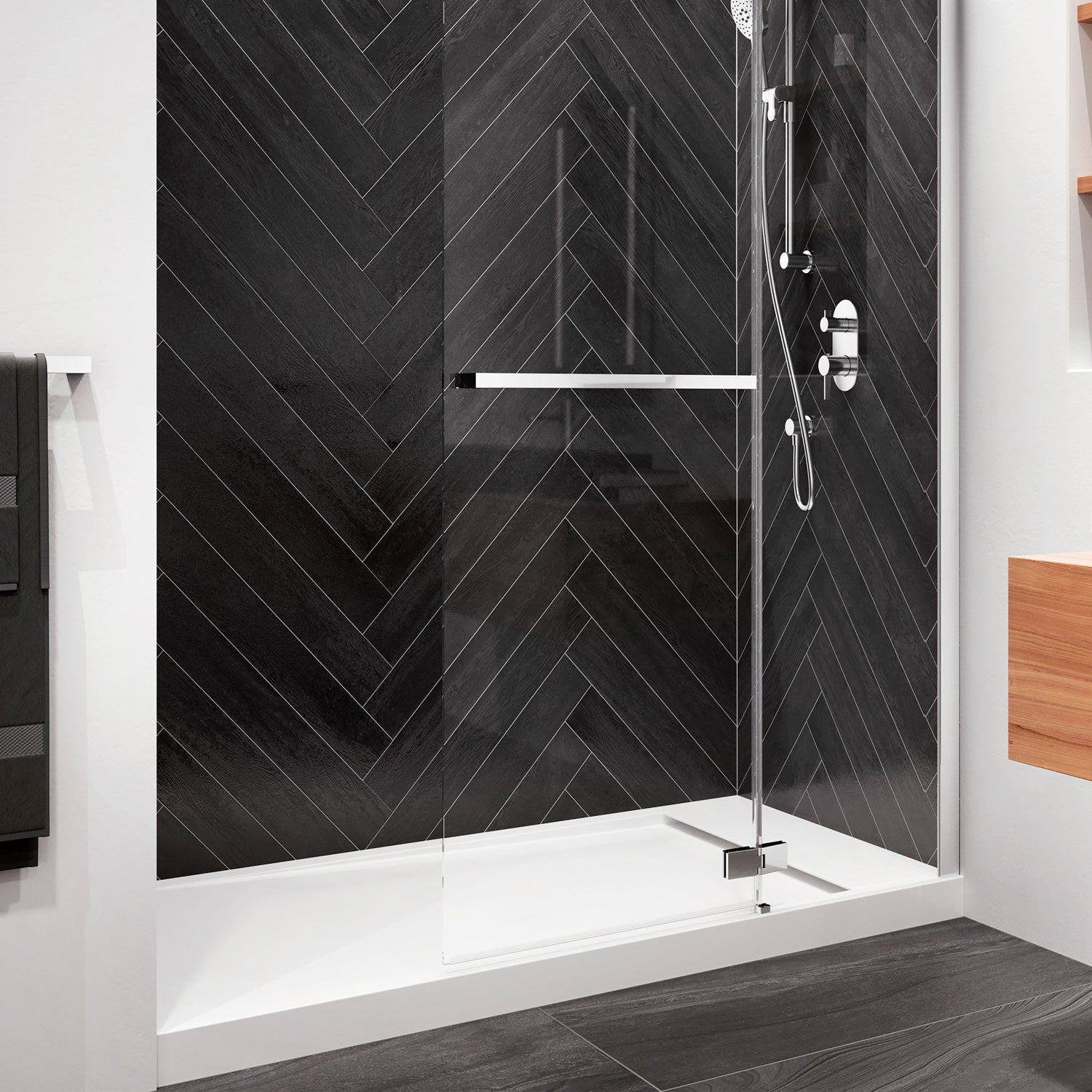 OPURE™ 60x36 Base de Douche Rectangulaire en Acrylique 60x36 (Ensemble de Bride de Carrelage Inclus)