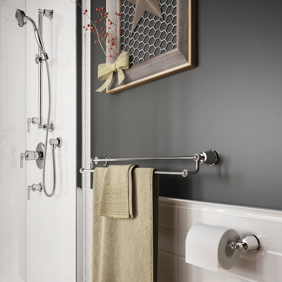 RUSTIK™ 24" Porte-Serviettes Double Chrome