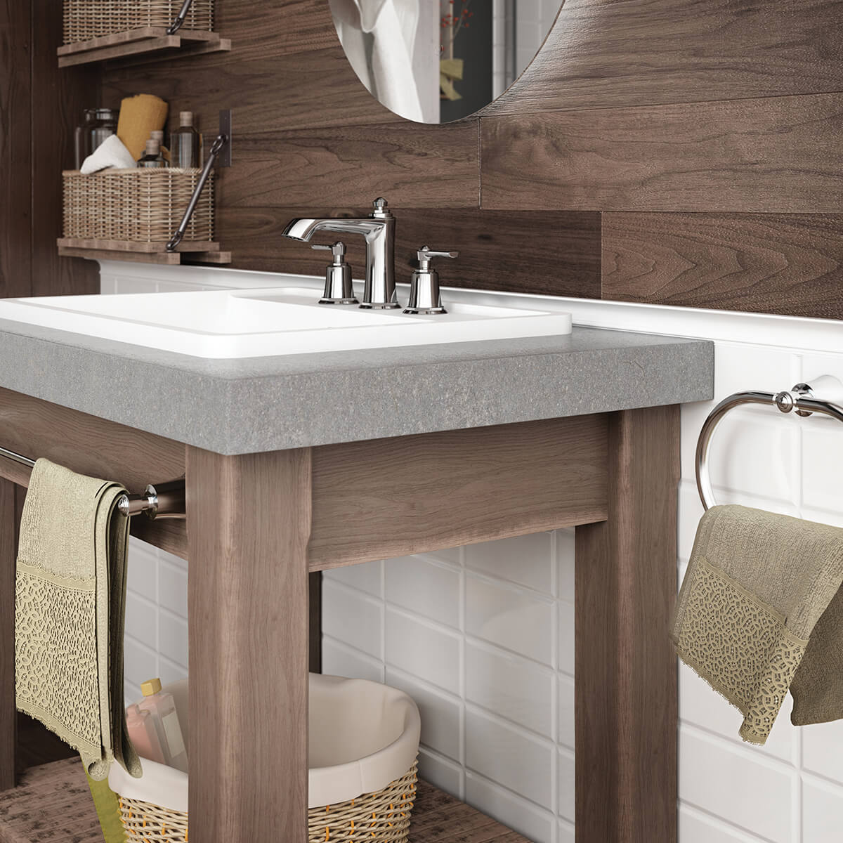 RUSTIK™ Robinet 8" c.c.de Lavabo Sans Drain Chrome