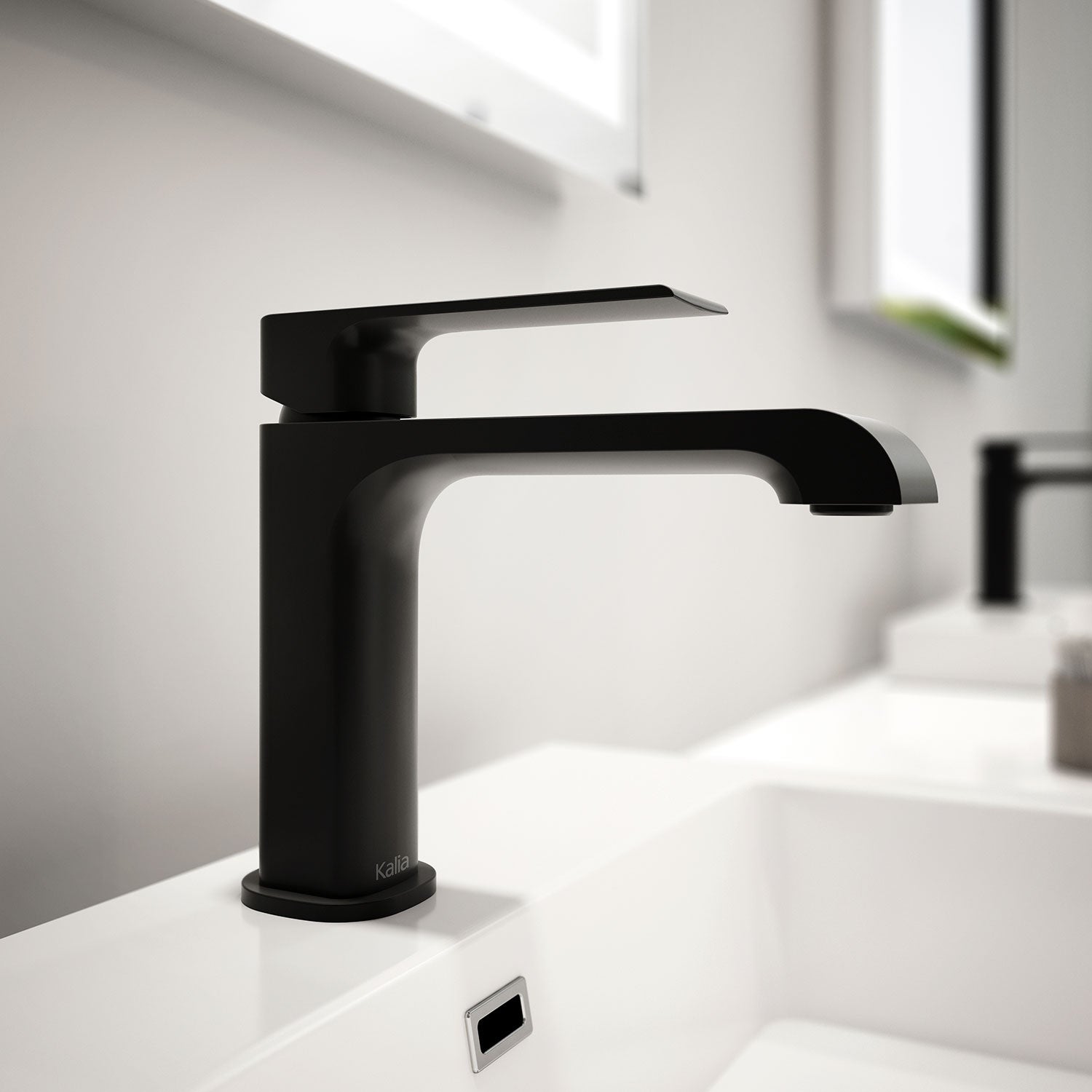SOBRIO™ Robinet de Lavabo Monotrou avec Drain à Pression et Trop-Plein Noir Mat
