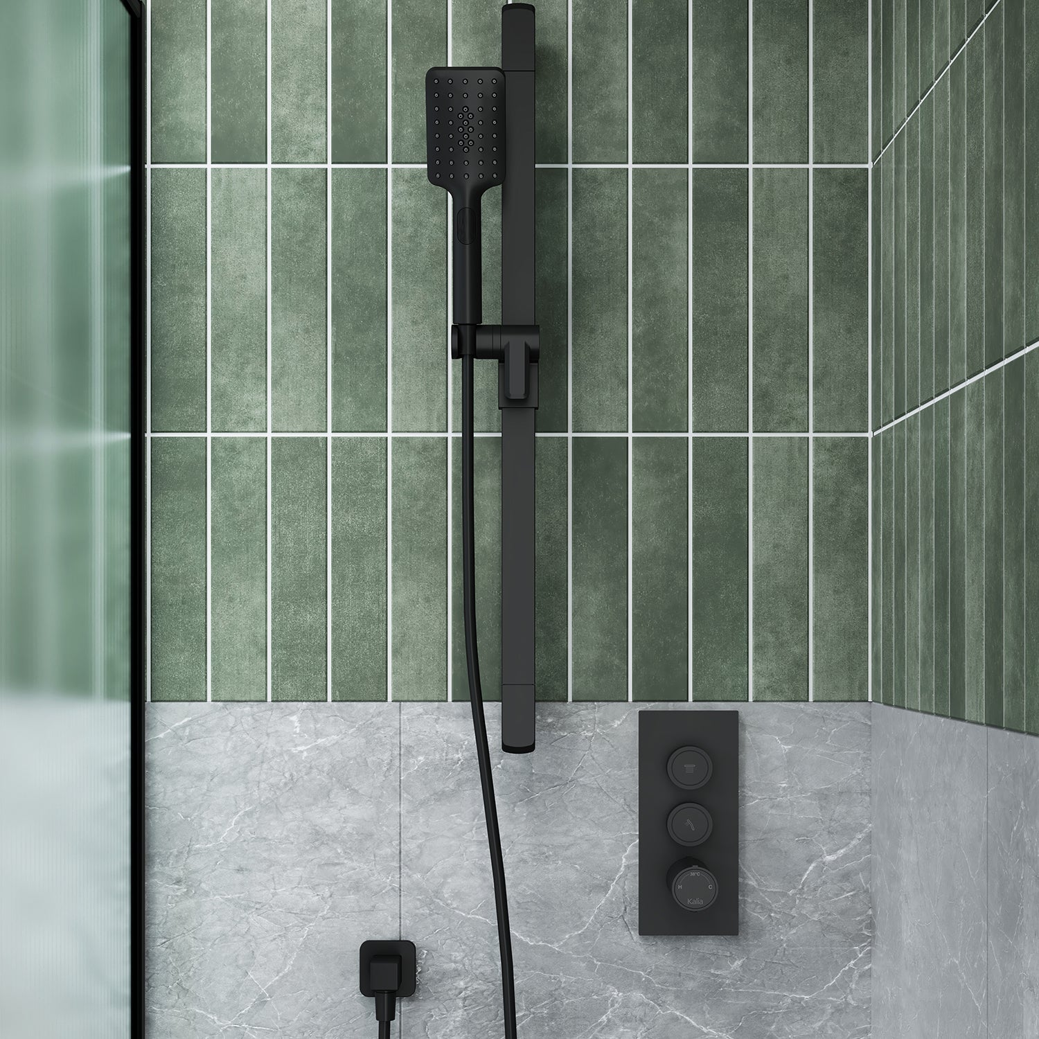 Valve 1/2''de Type T/P AQUATONIK™ à Boutons-Poussoirs 2 Voies et Finition Carrée Noir Mat