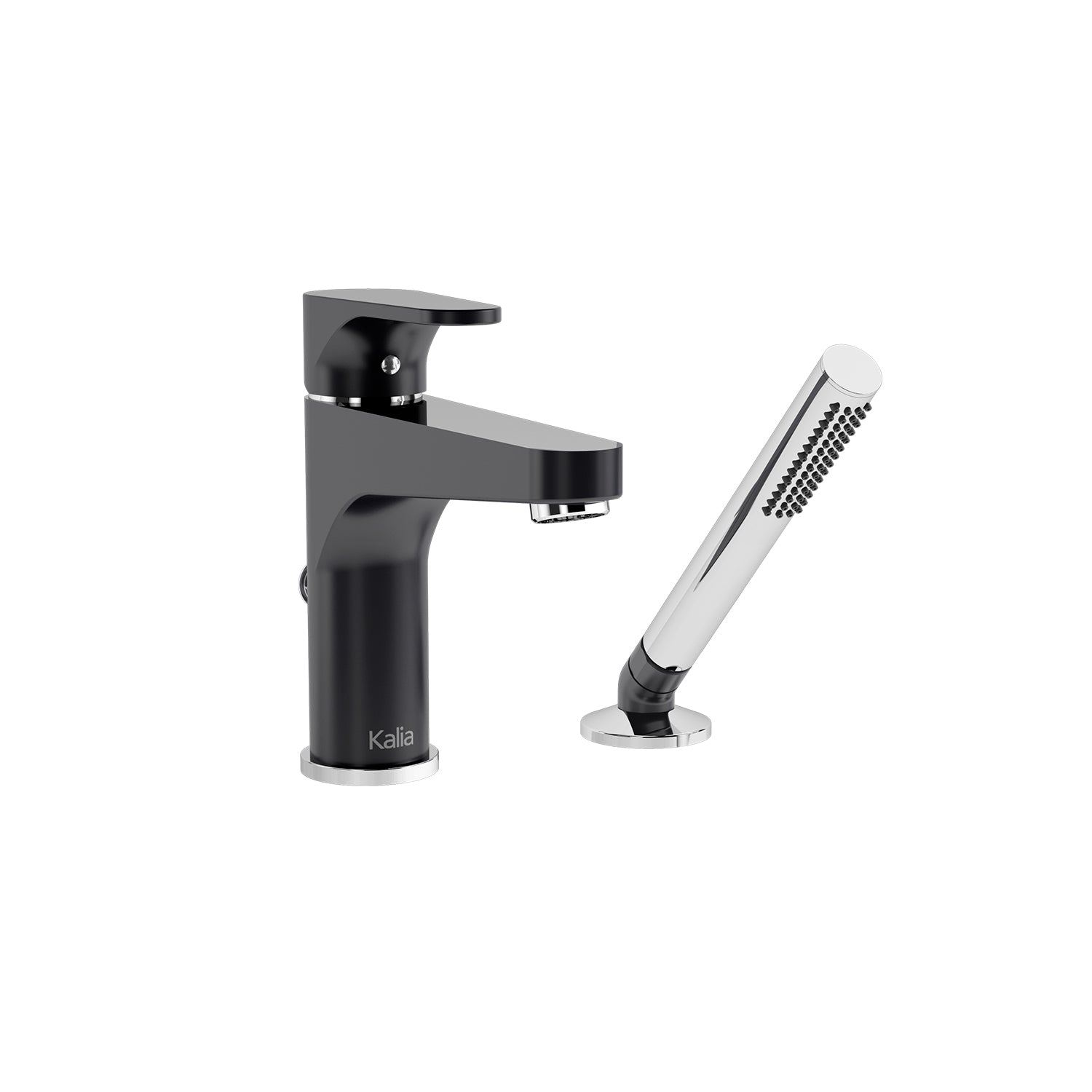 KONTOUR™ Robinet 2 Morceaux pour Baignoire avec Douchette Chrome/Noir