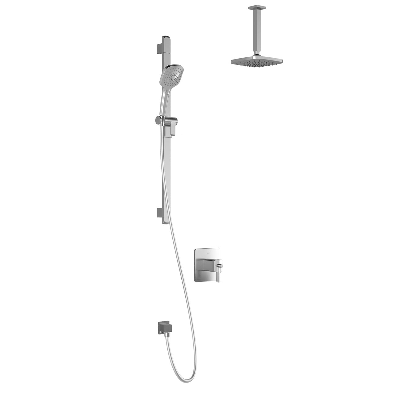 GRAFIK™ TCD1 (Valve Non Incluse) : Système de Douche T/P AQUATONIK™ Coaxiale avec Bras Vertical Chrome