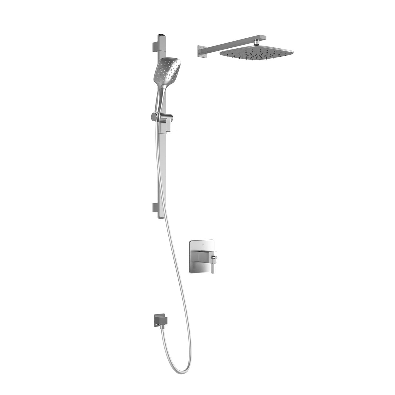 GRAFIK™ TCD1 PLUS : Système de Douche T/P AQUATONIK™ Coaxiale avec Bras Mural Chrome