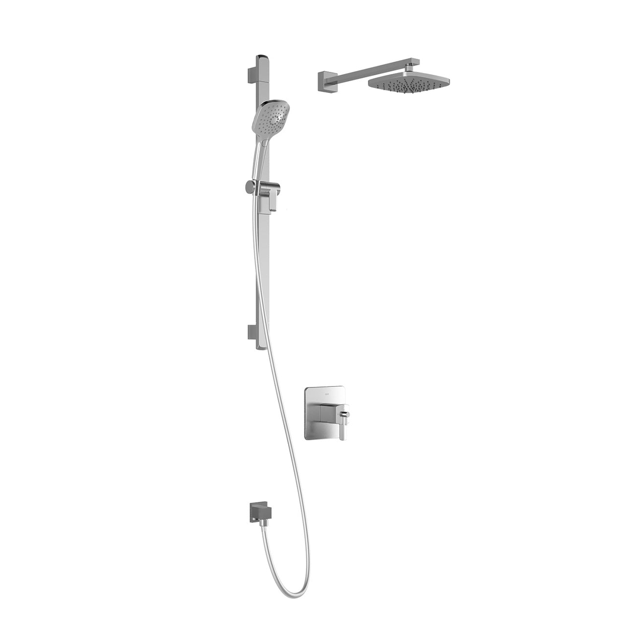 GRAFIK™ TCD1 (Valve Non Incluse) : Système de Douche T/P AQUATONIK™ Coaxiale avec Bras Mural Chrome