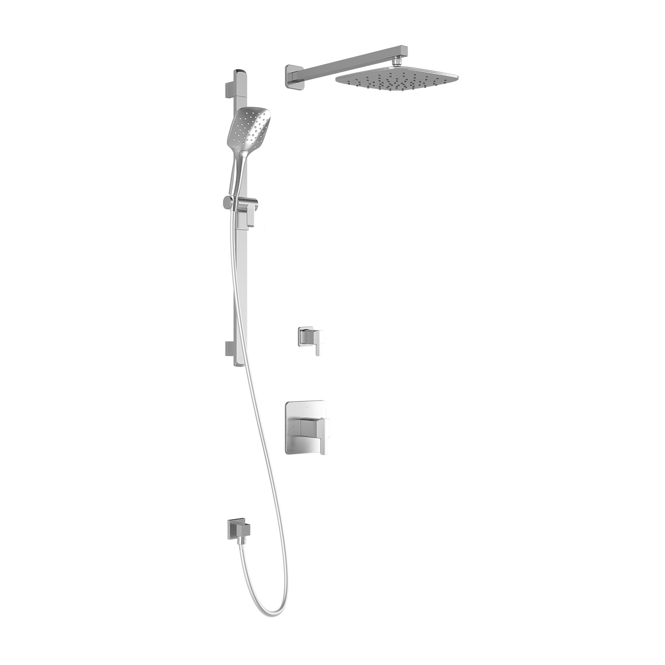 GRAFIK™ TD2 PLUS (Valves Non Incluses) : Système de Douche AQUATONIK™ T/P avec Bras Mural Chrome