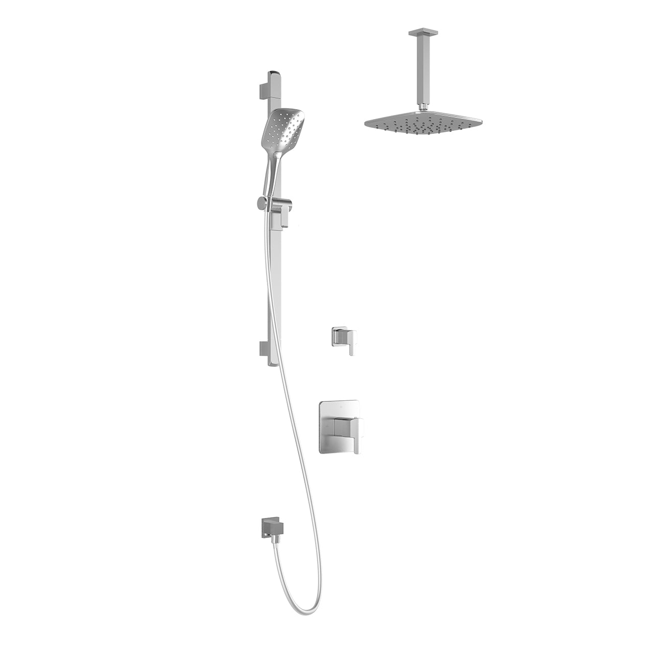 GRAFIK™ TD2 PLUS (Valves Non Incluses) : Système de Douche AQUATONIK™ T/P avec Bras Vertical Chrome