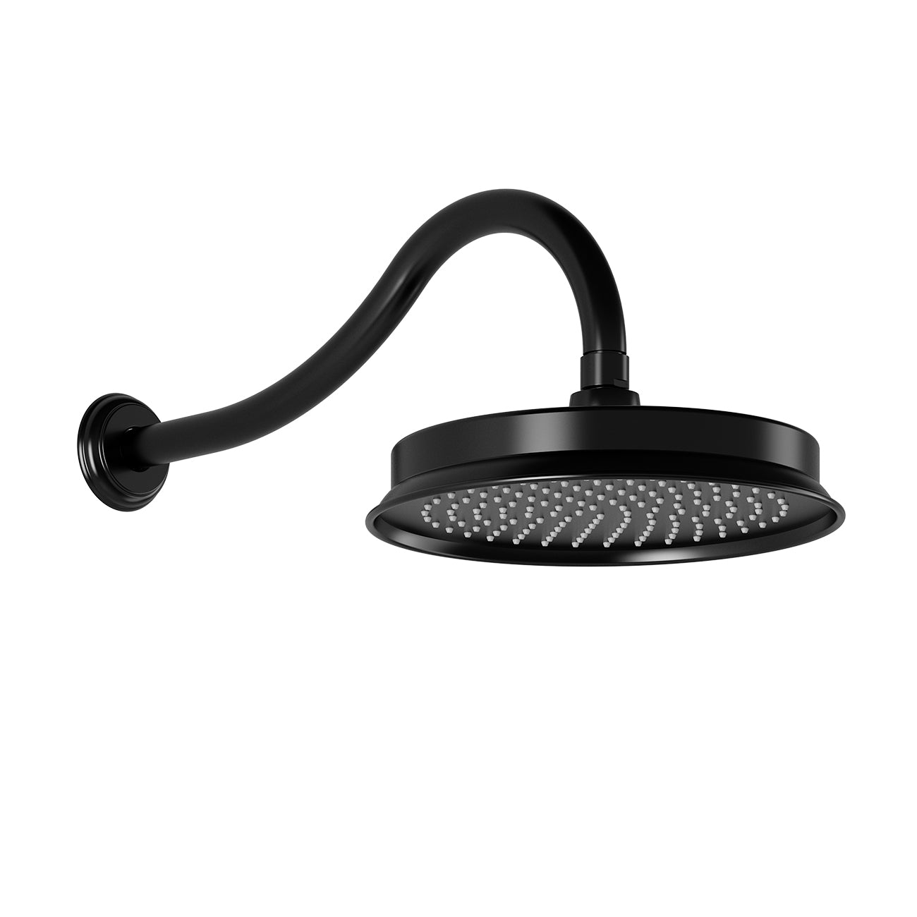 RUSTIK™ 229mm (9") Rain Head with 90 Degree Wall Arm, 344mm (13.5") Reach