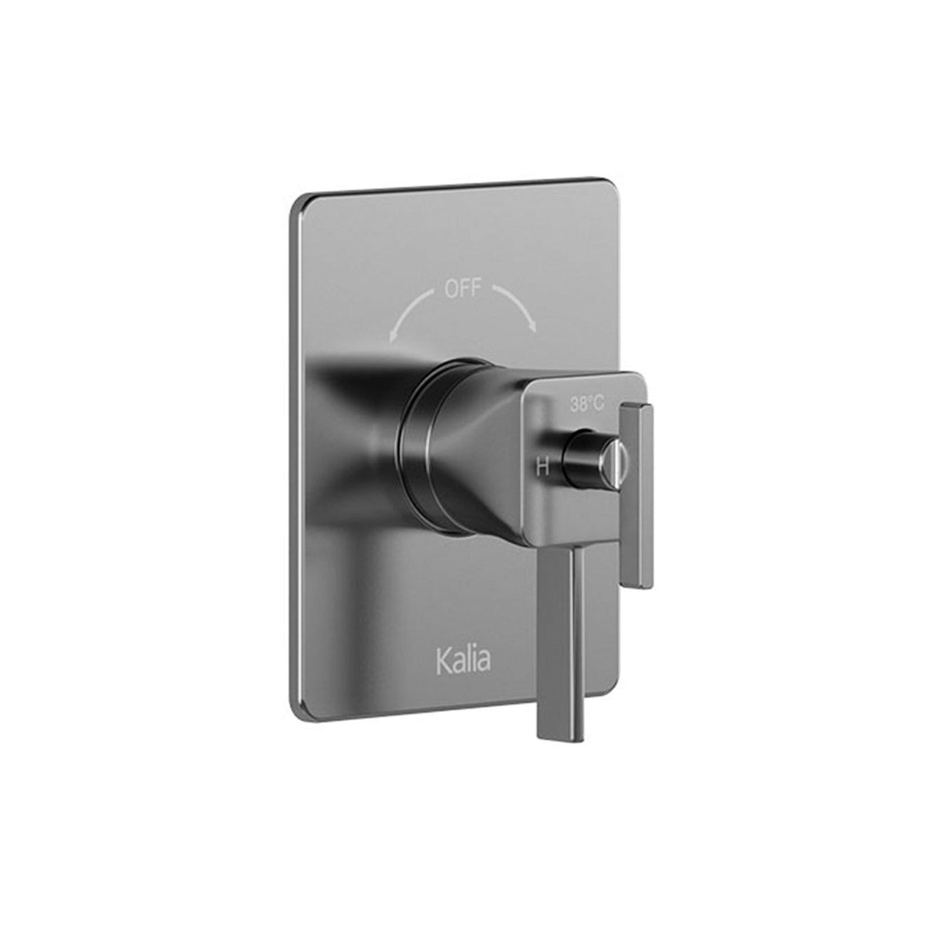 SquareOne™ Valve Coaxiale 1/2'' de Type T/P AQUATONIK™ avec Sélecteur Intégré 2 Voies et Finition Carrée Chrome