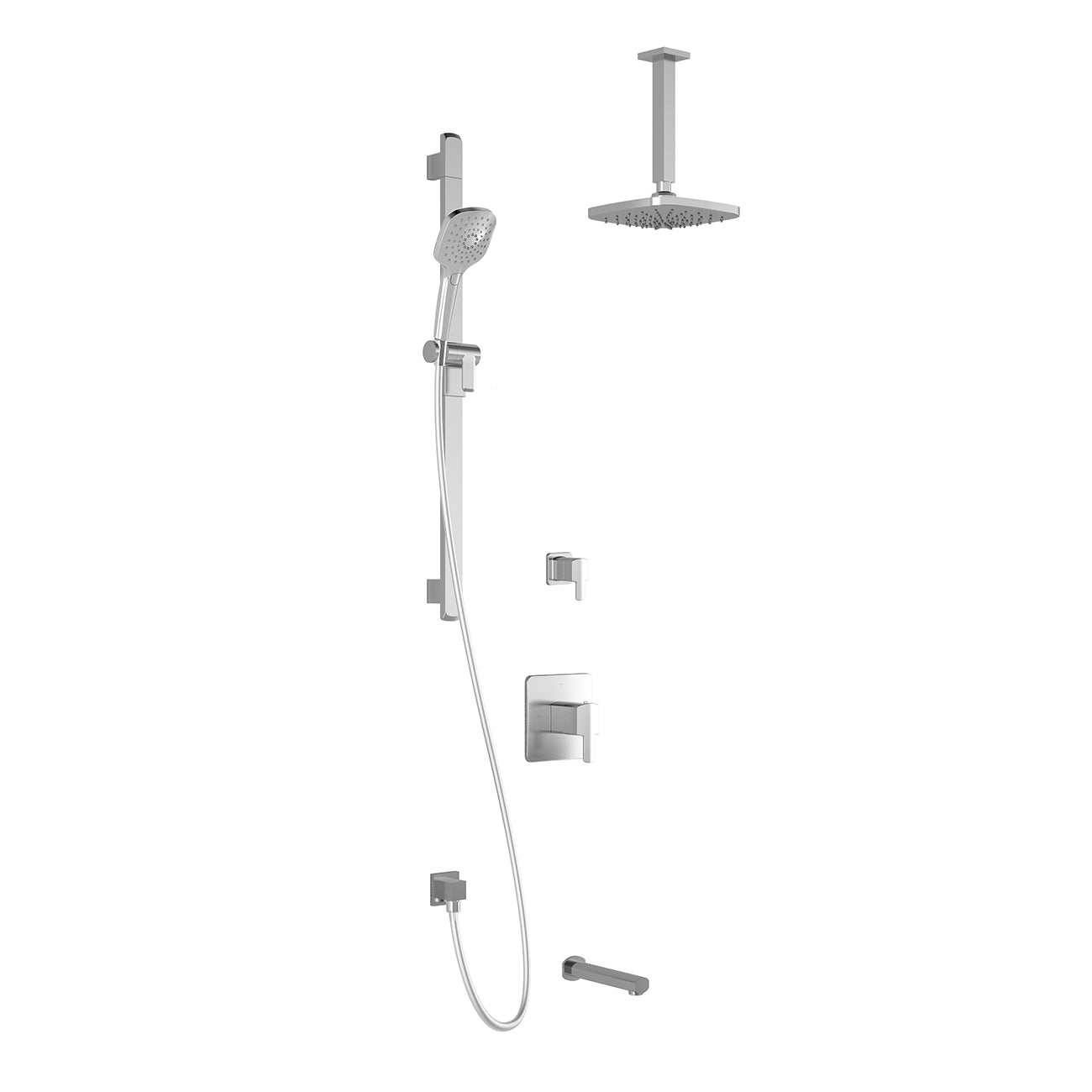 GRAFIK™ TD3 (Valves Non Incluses) : Système de Douche AQUATONIK™ T/P avec Bras Vertical Chrome