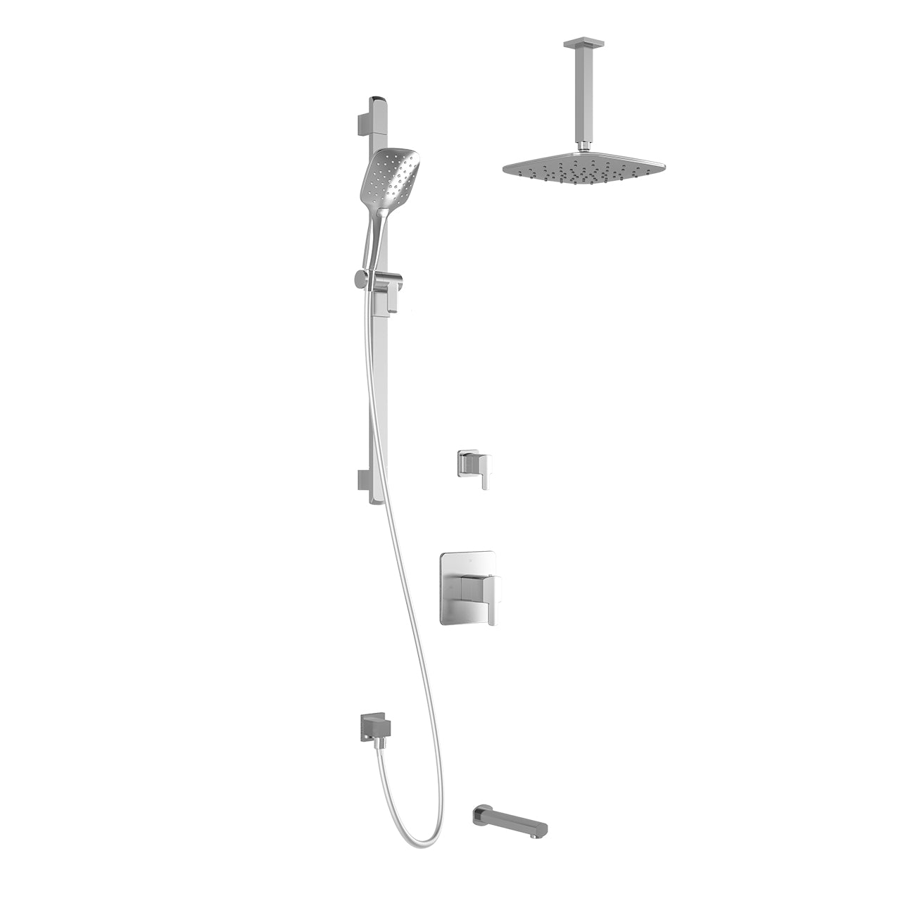 GRAFIK™ TD3 PLUS (Valves Non Incluses) : Système de Douche AQUATONIK™ T/P avec Bras Vertical Chrome