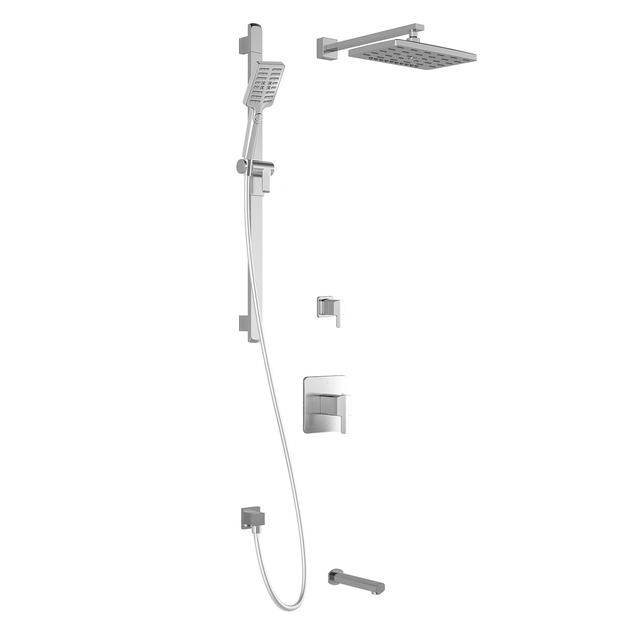 GRAFIK™ TD3 PREMIA (Valves Non Incluses) : Système de Douche AQUATONIK™ T/P avec Bras Mural Chrome