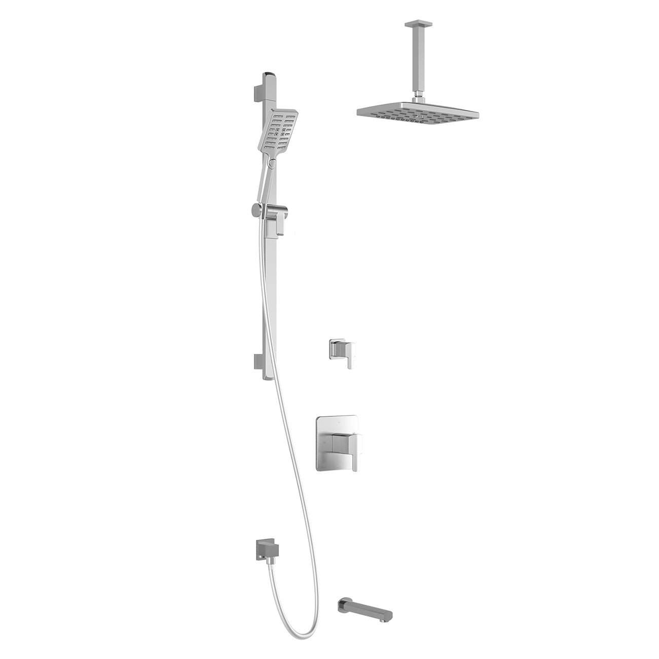 GRAFIK™ TD3 PREMIA (Valves Non Incluses) : Système de Douche AQUATONIK™ T/P avec Bras Vertical Chrome