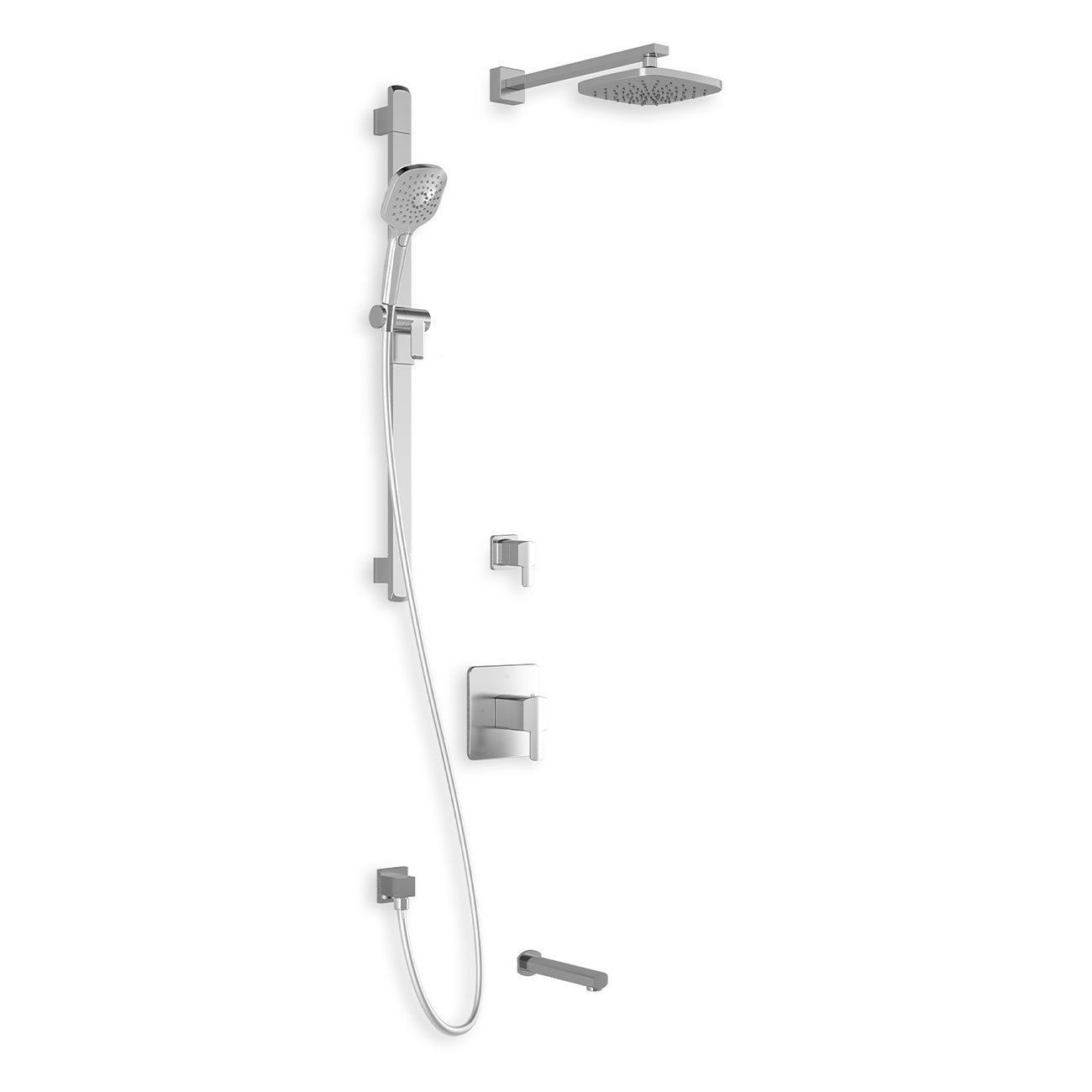 GRAFIK™ TD3 (Valves Non Incluses) : Système de Douche AQUATONIK™ T/P avec Bras Mural Chrome