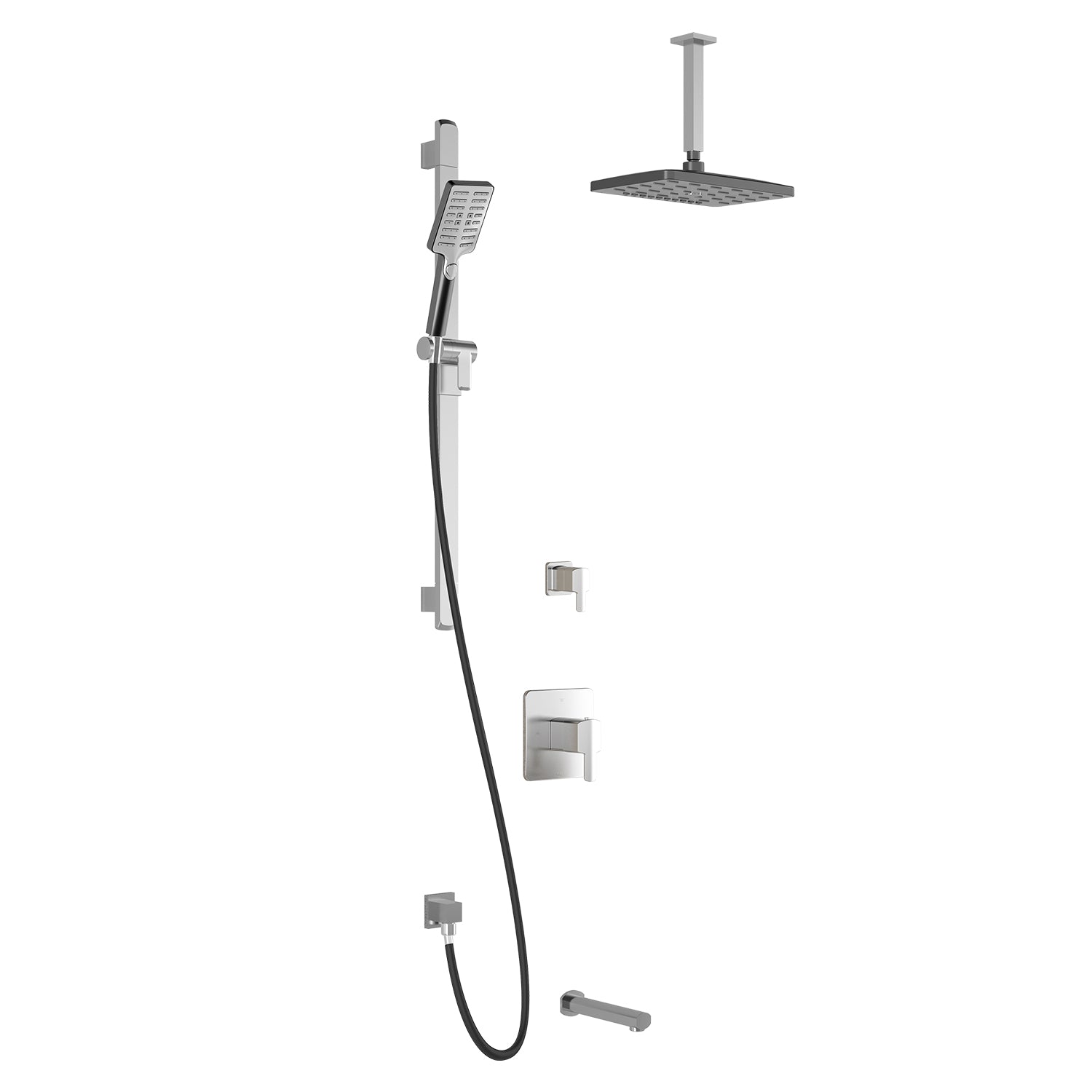 GRAFIK™ TD3 PREMIA : Système de Douche AQUATONIK™ T/P avec Bras Vertical Chrome/Noir