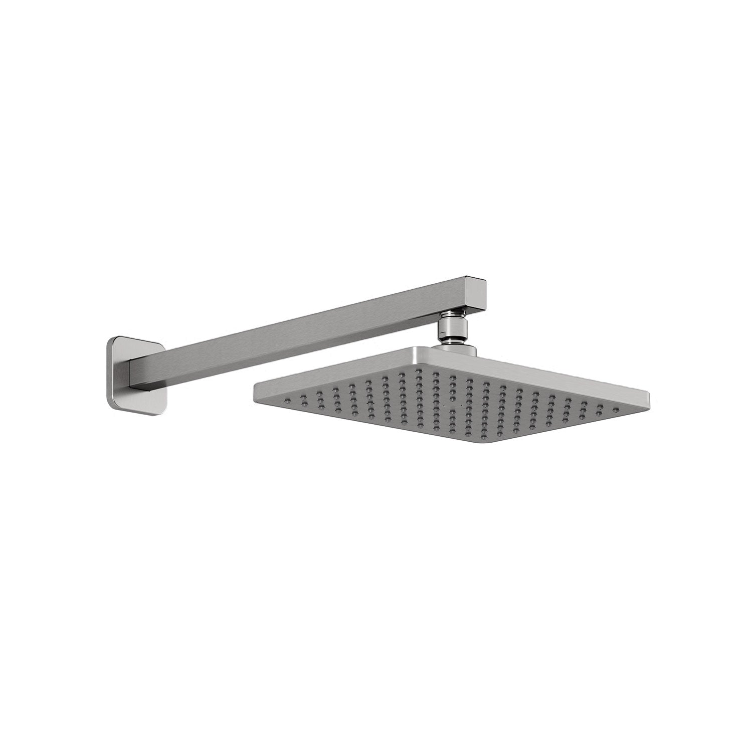 SquareOne™ Tête de Pluie de 260mm x 188mm (10 ¼'' x 7 ⅜'') avec Bras Mural 90 Degrés Nickel Pur PVS