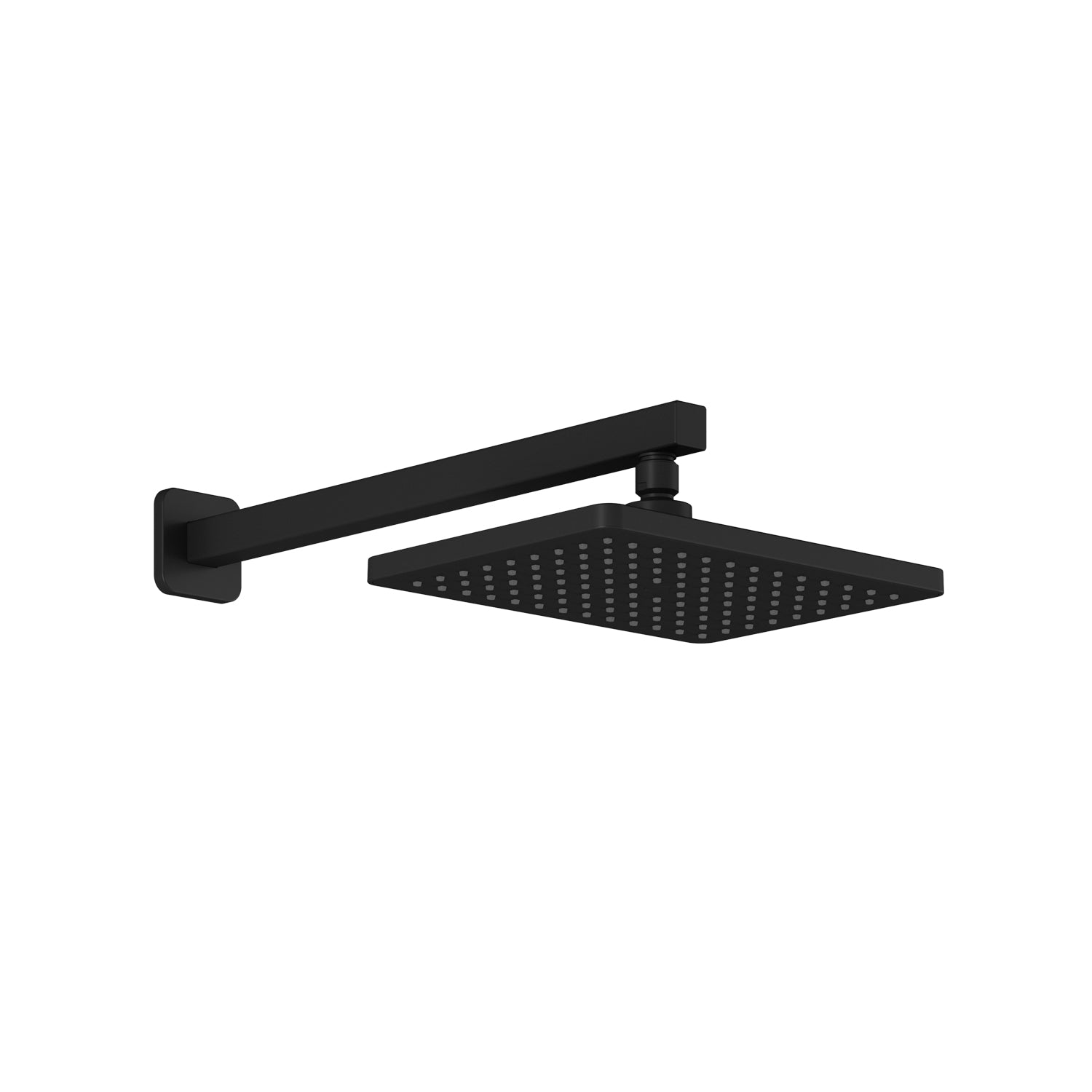 SquareOne™ Tête de Pluie de 260mm x 188mm (10 ¼'' x 7 ⅜'') avec Bras Mural 90 Degrés Noir Mat