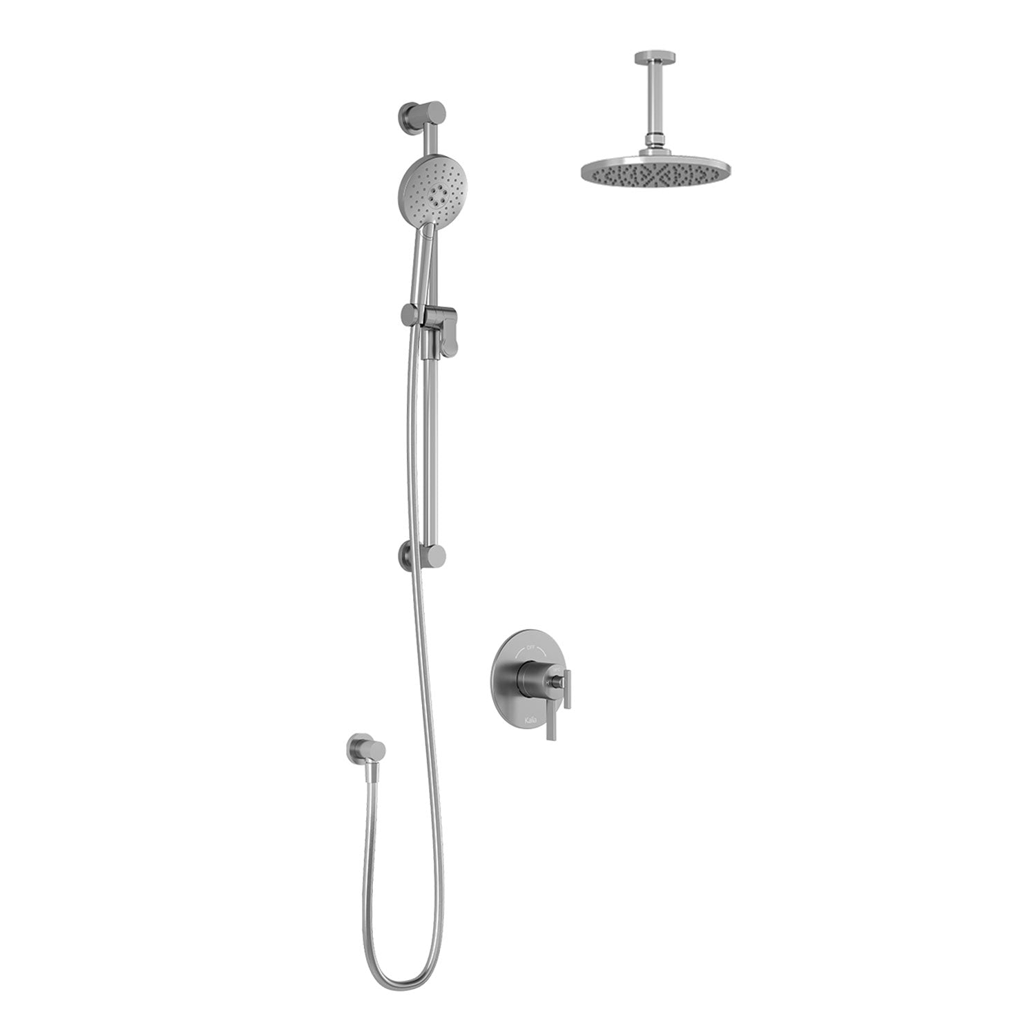 RoundOne™ TCD1 : Système de Douche T/P AQUATONIK™ Coaxiale avec Bras Vertical Chrome