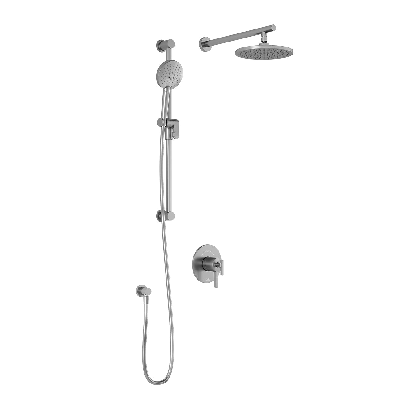 RoundOne™ TCD1 (Valve Non Incluse) : Système de Douche T/P AQUATONIK™ Coaxiale avec Bras Mural Chrome