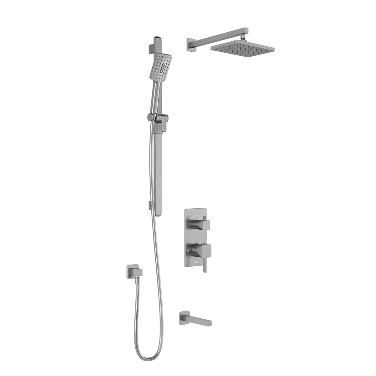 SquareOne™ TD3: AQUATONIK™ T/P Shower System and Selector with Matte Black Wall Arm