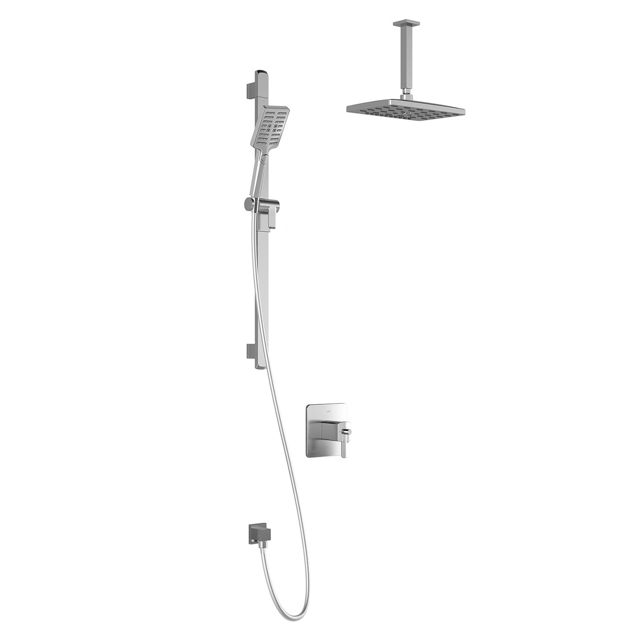 GRAFIK™ TCD1 PREMIA : Système de Douche T/P AQUATONIK™ Coaxiale avec Bras Vertical Chrome
