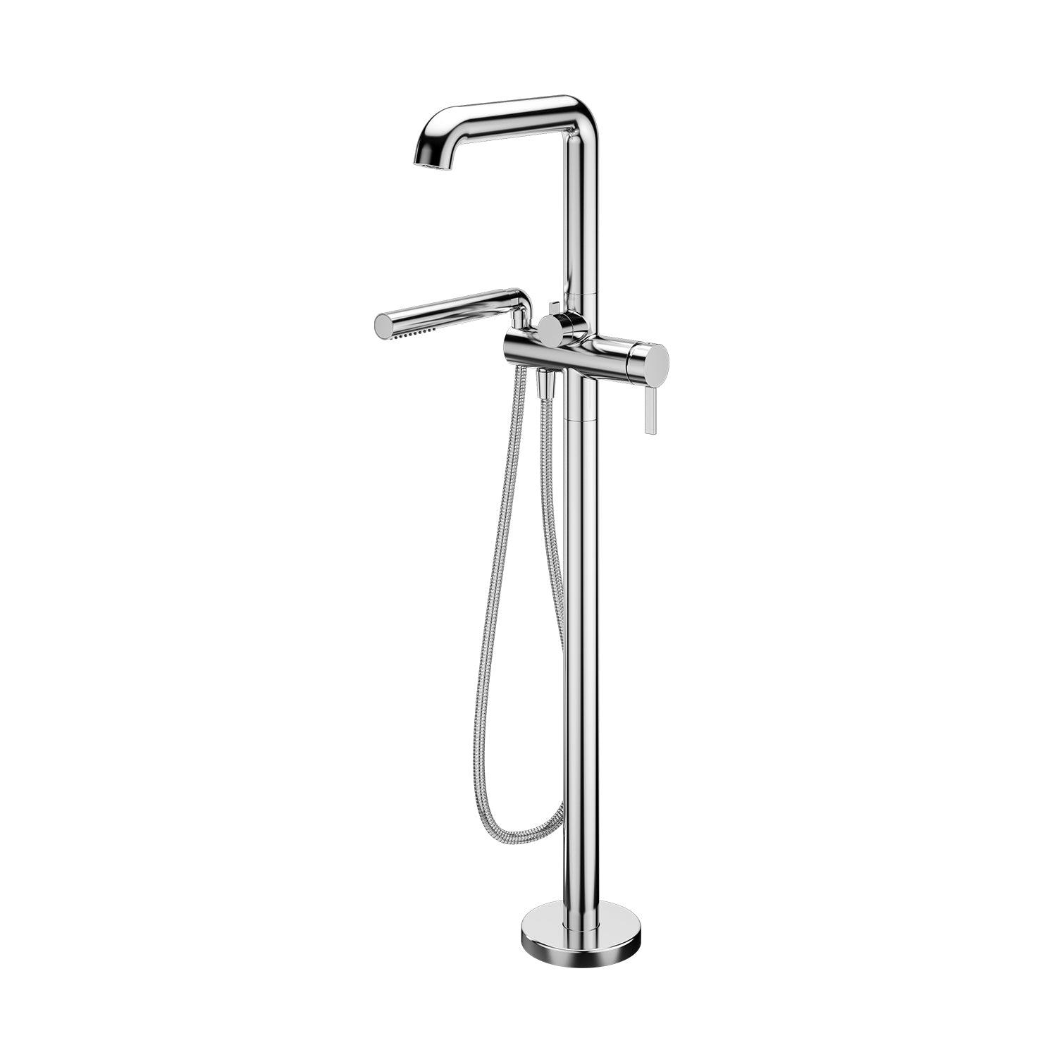 BASICO™ Robinet de Plancher pour Baignoire à Pression Équilibrée avec Douchette - Cartouche Incluse Sans Brut - Chrome