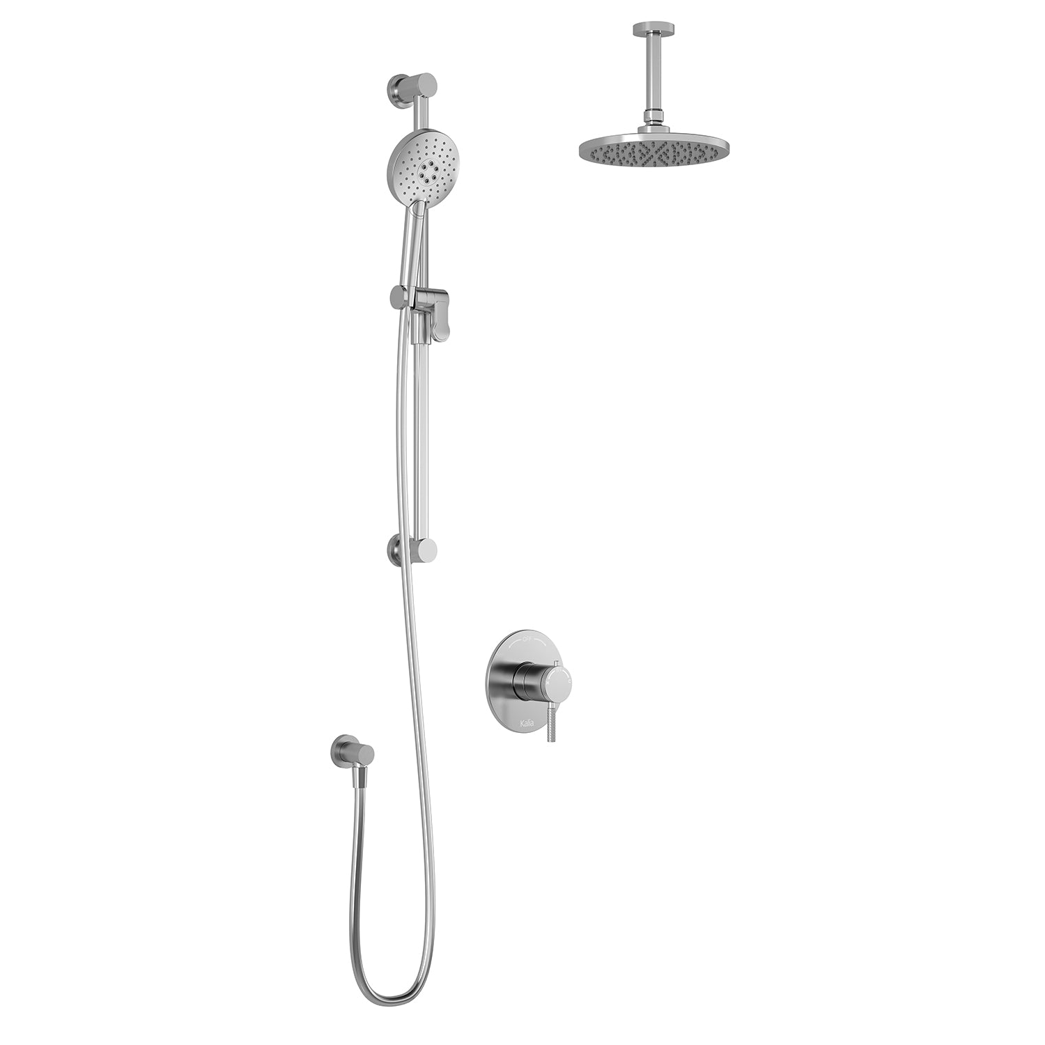 PRECISO™ TCD1 (Valve Non Incluse) : Système de Douche T/P AQUATONIK™ Coaxiale avec Bras Vertical Chrome