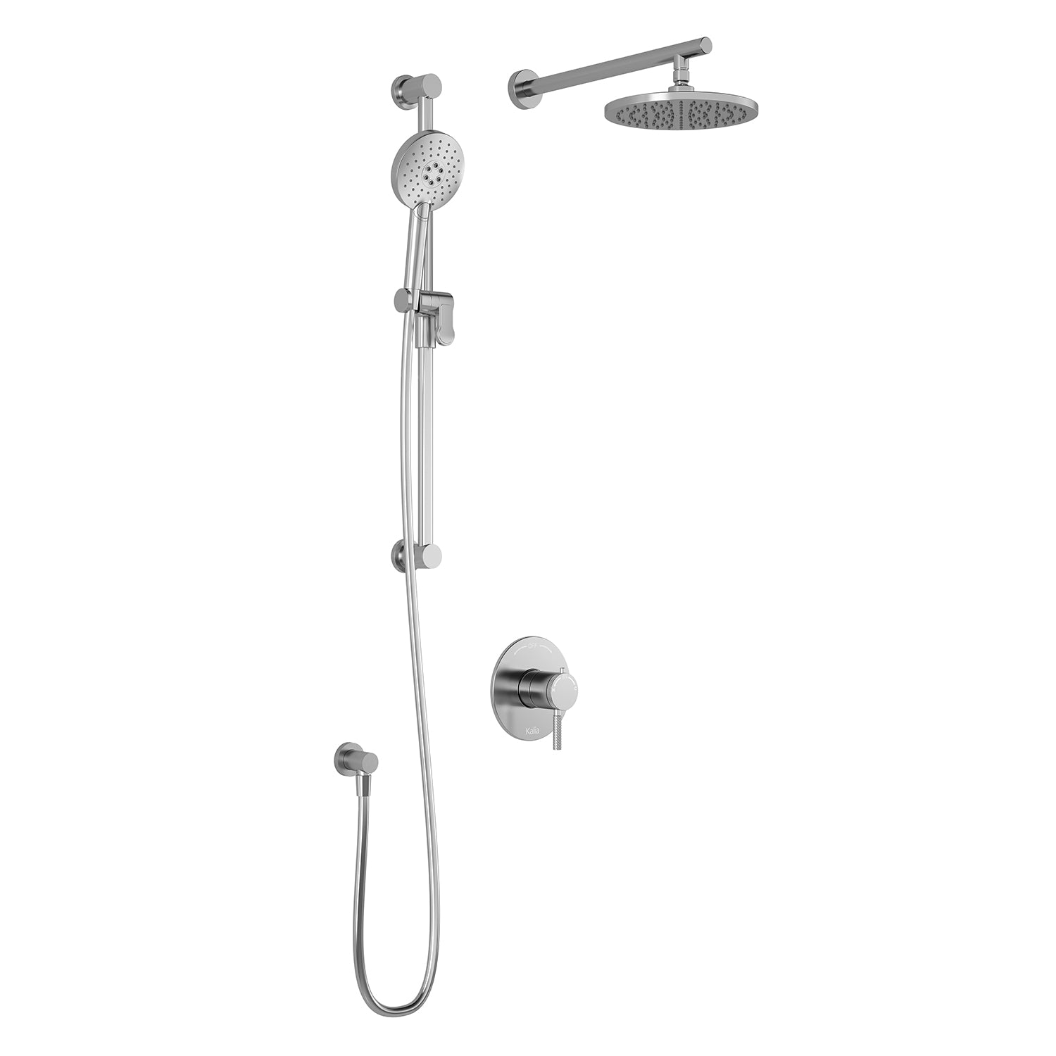 PRECISO™ TCD1 (Valve Non Incluse) : Système de Douche T/P AQUATONIK™ Coaxiale avec Bras Mural Chrome