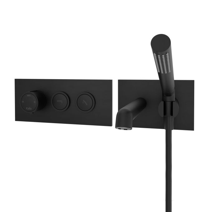 ELVA Robinet mural pour baignoire avec valve thermostatique 1/2'' de type T/P AQUATONIK™ à boutons-poussoirs 2 voies