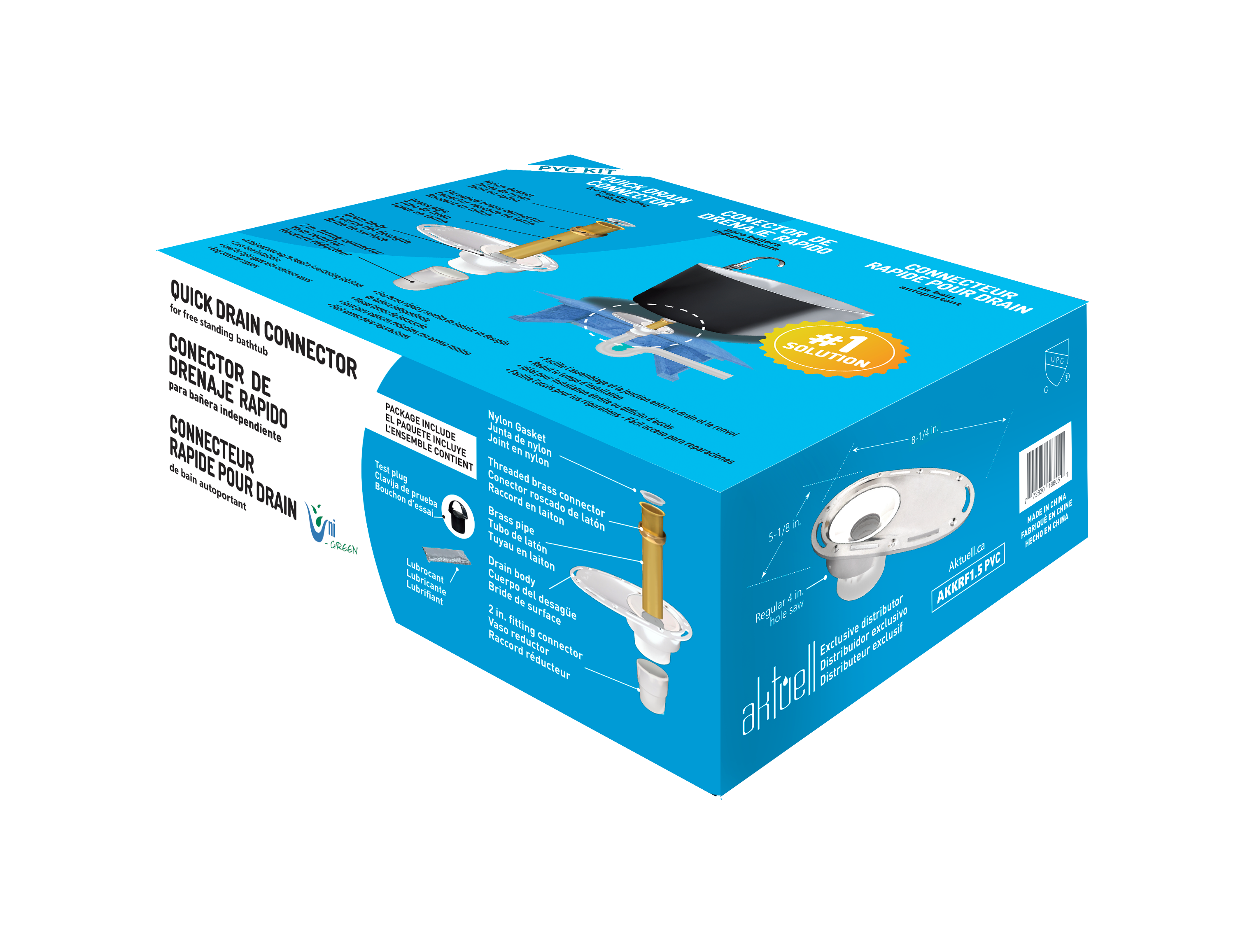 Quick Drain Connector for freestanding bathtub (PVC)