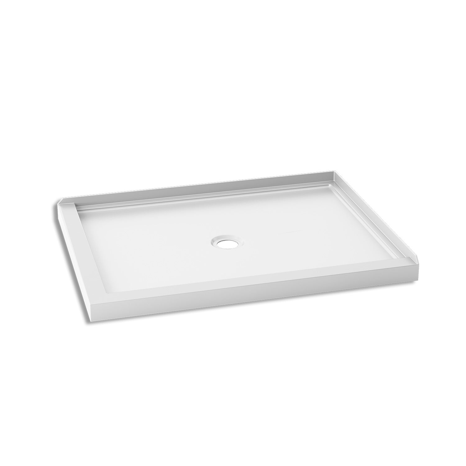 KONCEPT™ 48x36 Rectangular Acrylic Shower Base 48x36 with Central Drain and Right Integrated Tiling Flange on 2 Sides