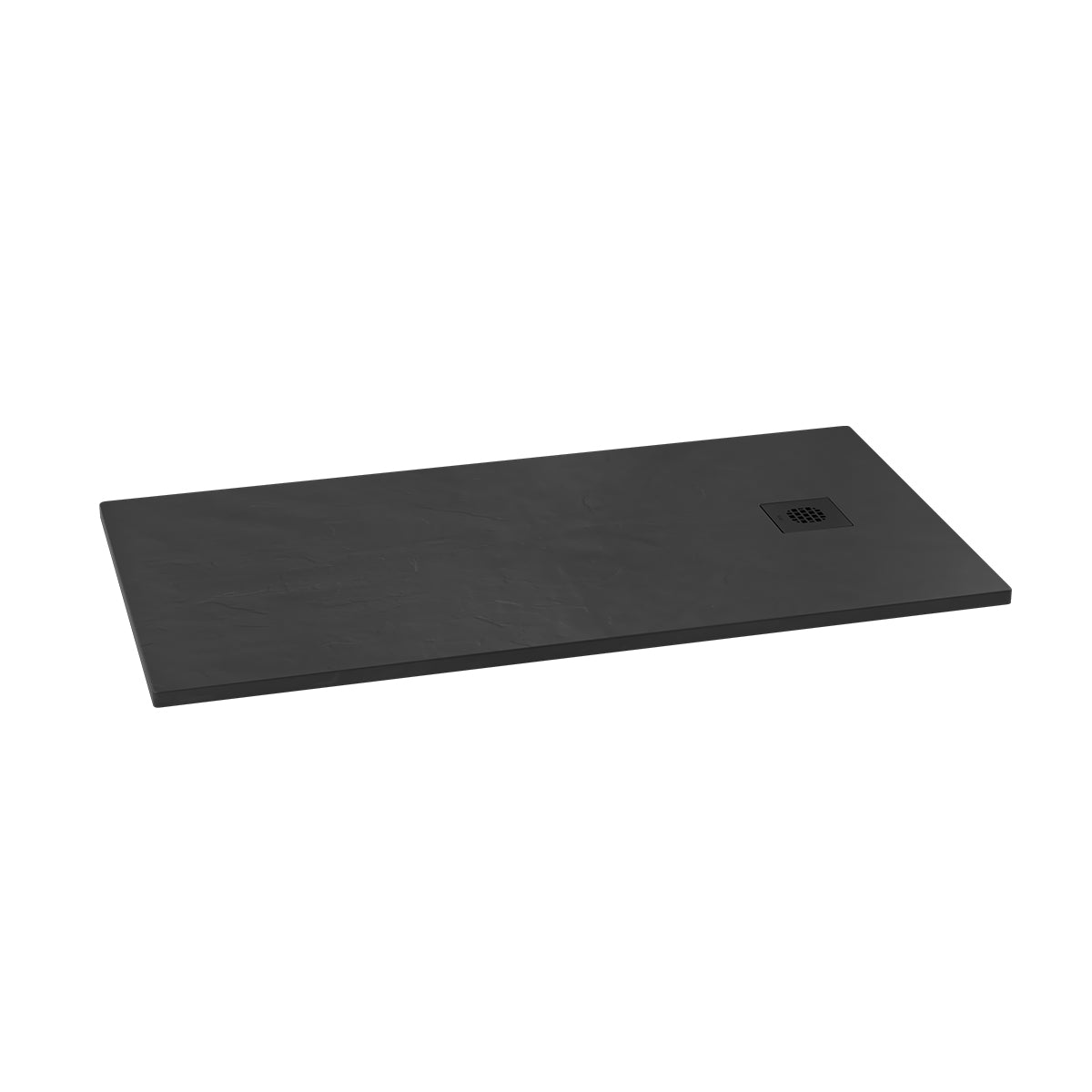 LAUZA 60x32 Base de Douche Rectangulaire en Castylat™ Noir Texturé 60x32 (Ensemble de Bride de Carrelage Inclus)