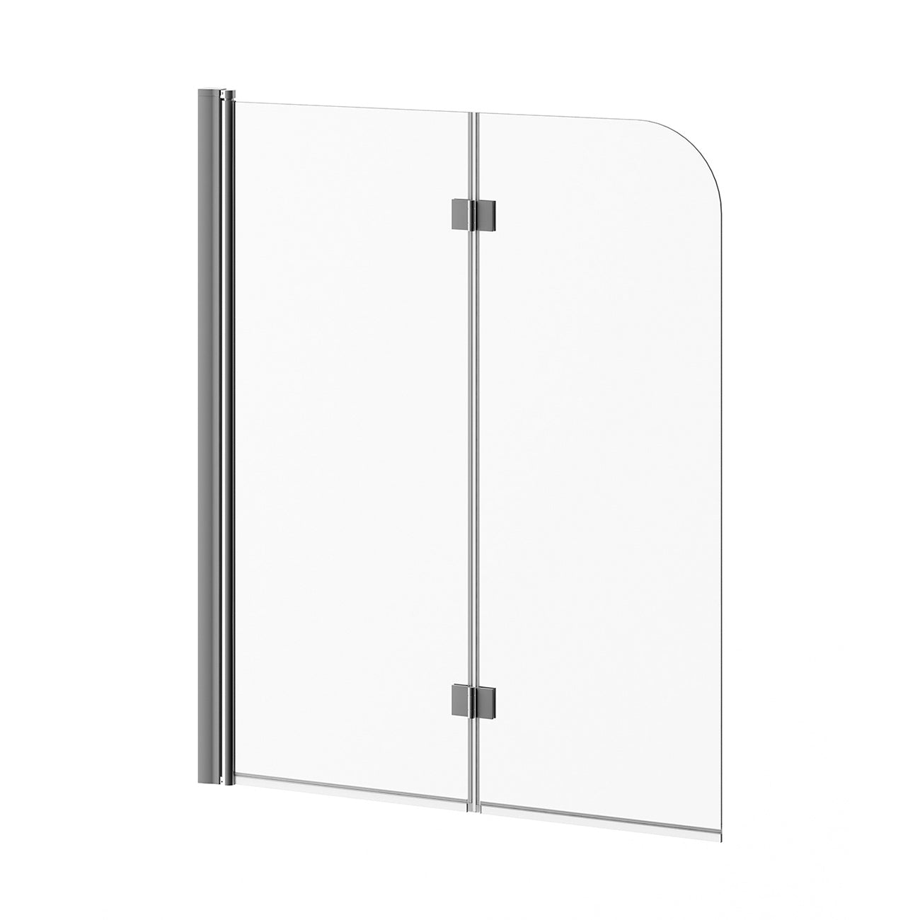 FLIP™ Frameless Pivot Bath Screen, 2 Panels, 46" x 56", Chrome, Clear Glass