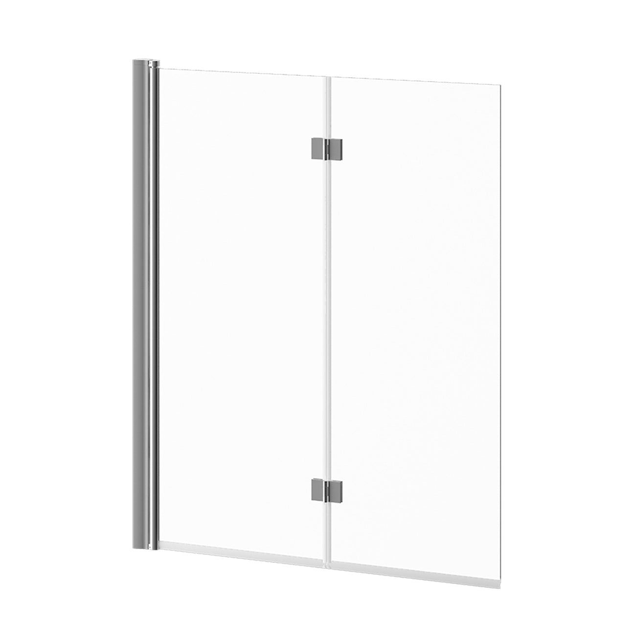FLIP™ 90° Écran de Baignoire à Pivot Sans Cadre 2 Panneaux 46'' x 56'' Chrome Verre Clair