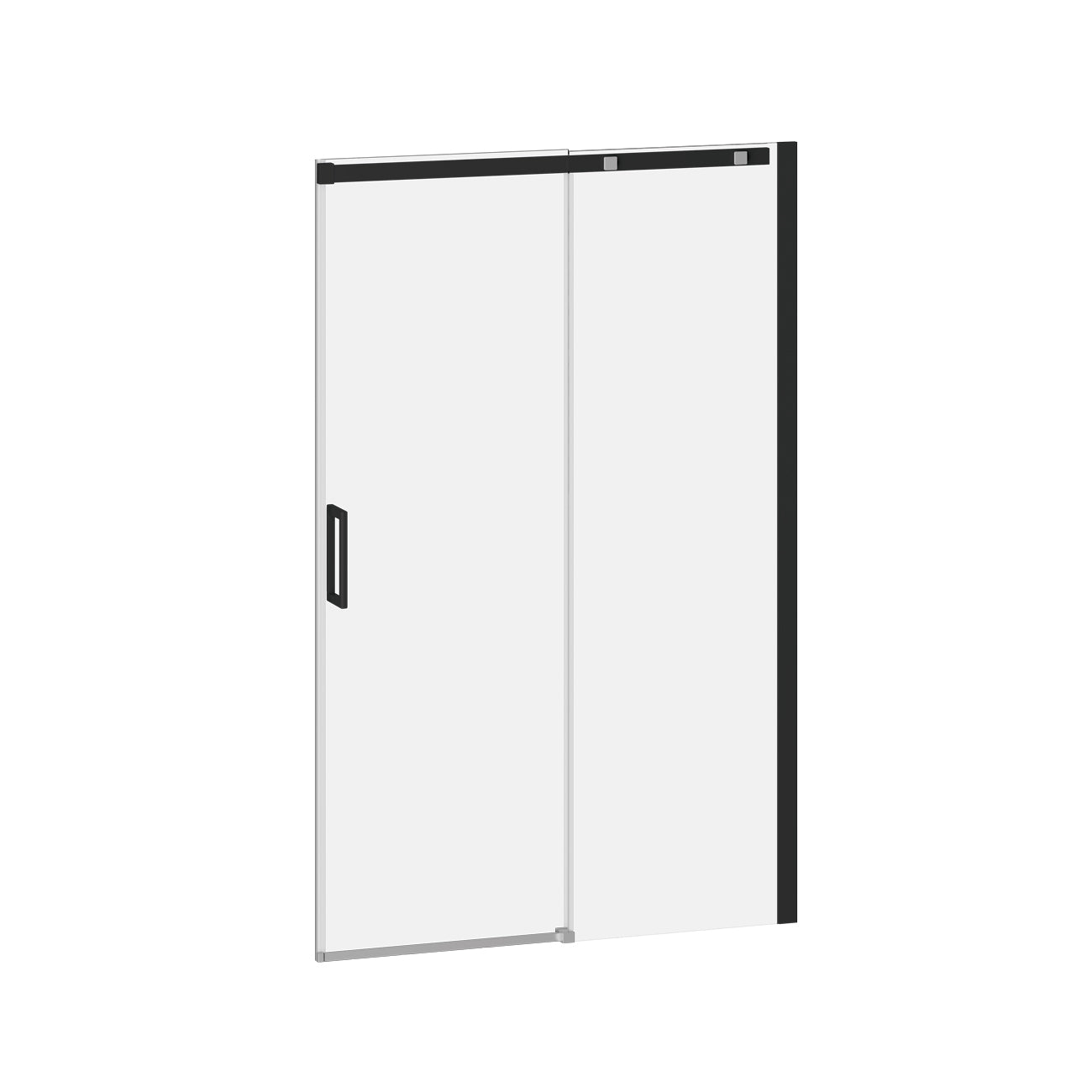 VIVIO™ Porte de douche en Alcôve Coulissante 2 Panneaux 48''x75'' Chrome/Noir Verre Clair Duraclean