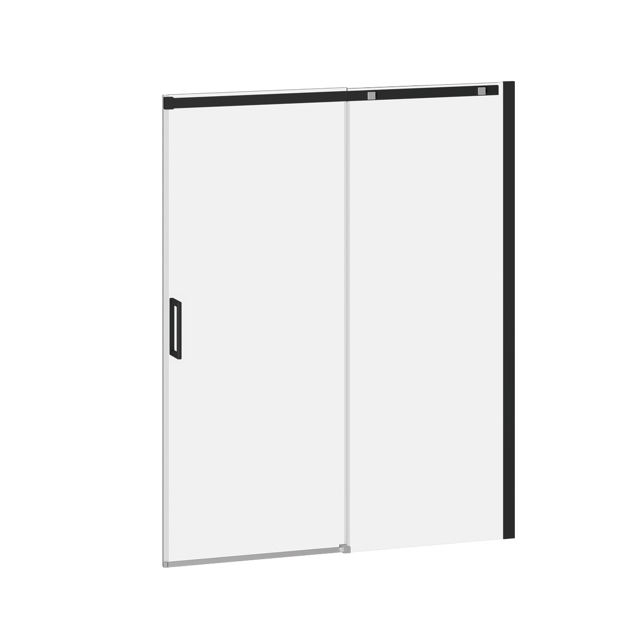 VIVIO™ Porte de douche en Alcôve Coulissante 2 Panneaux 60''x75'' Chrome/Noir Verre Clair Duraclean