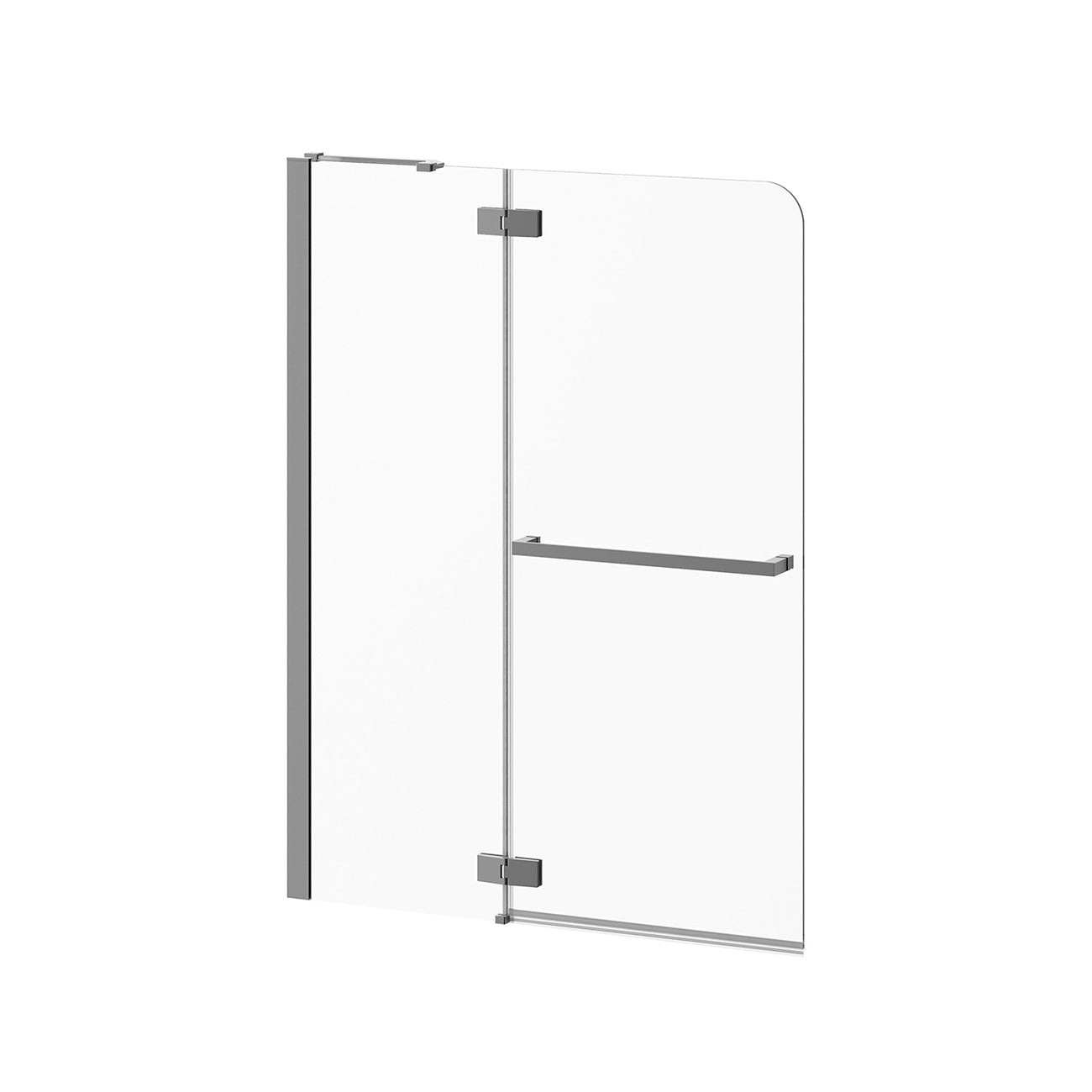 PRATIKA™ Écran de Baignoire 42'' x 56'' Chrome Verre Clair Duraclean