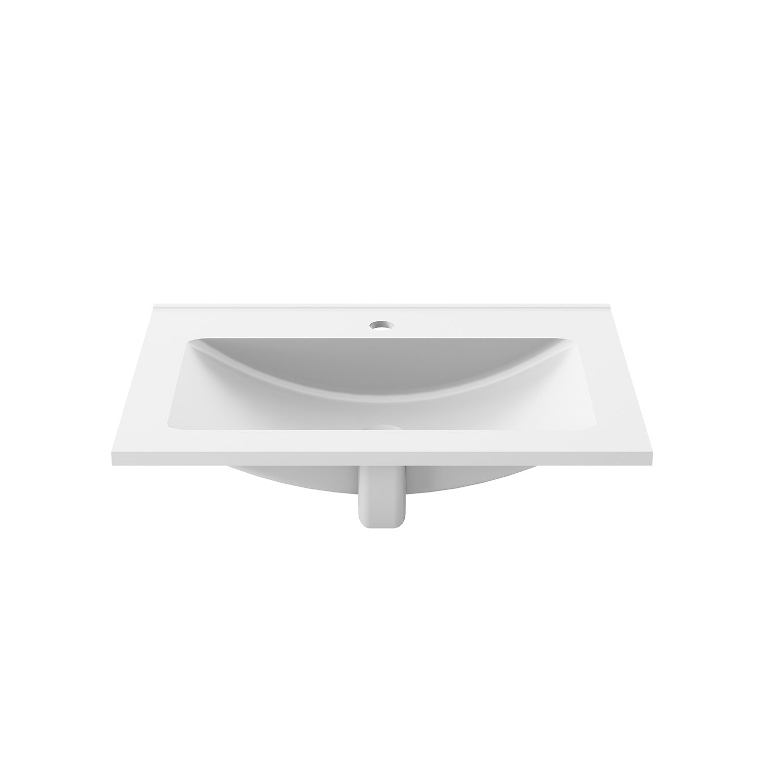 KALM Lavabo Blanc en Castylat (1 Trou pour Robinet Monotrou)