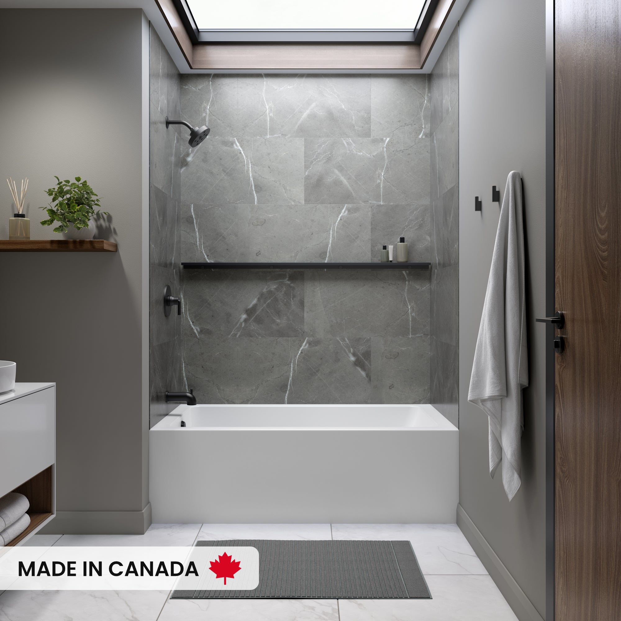 Neptune Pia 30" x 60" Bath with Tile Flange and Integrated Skirt