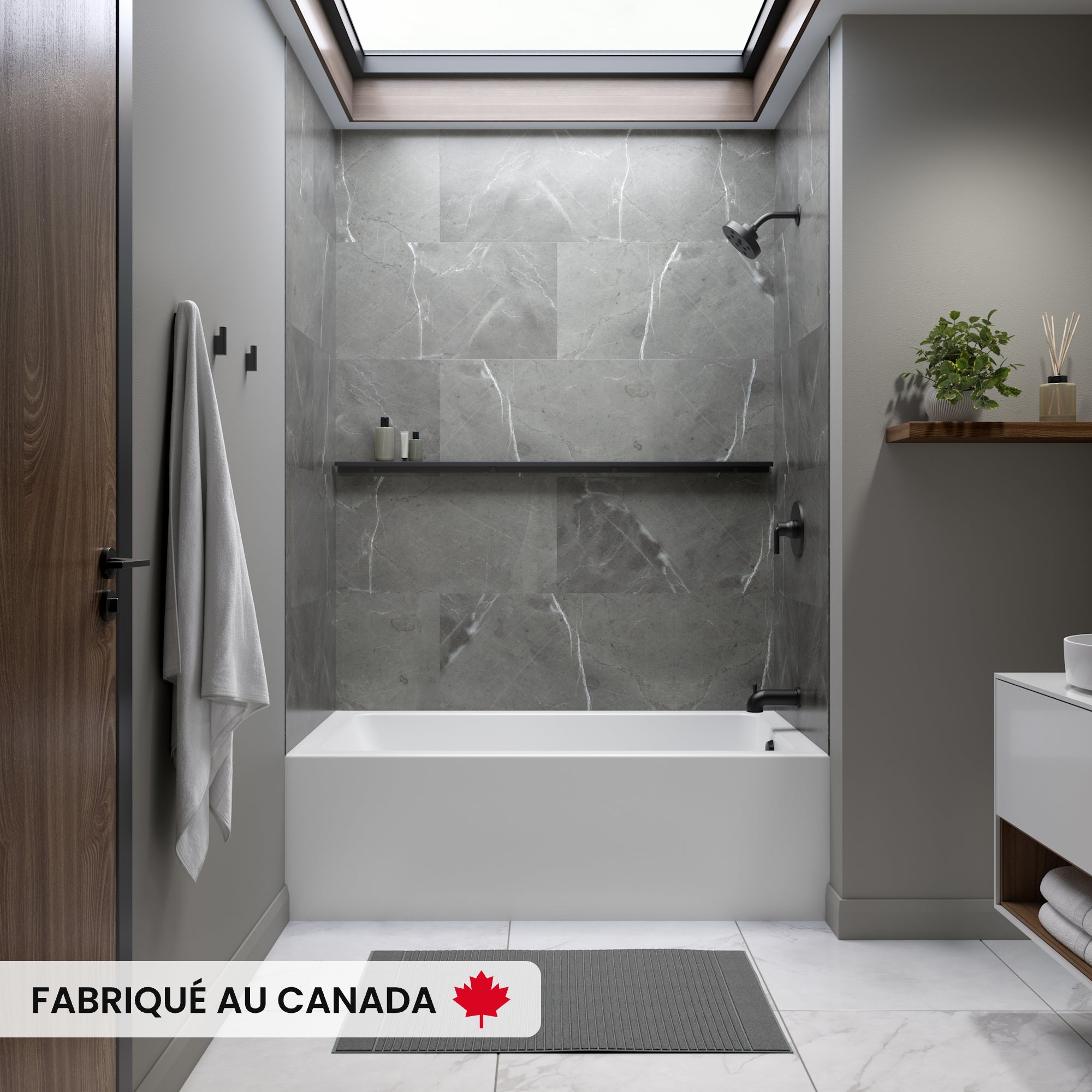 Neptune Pia 30" x 60" Bath with Tile Flange and Integrated Skirt