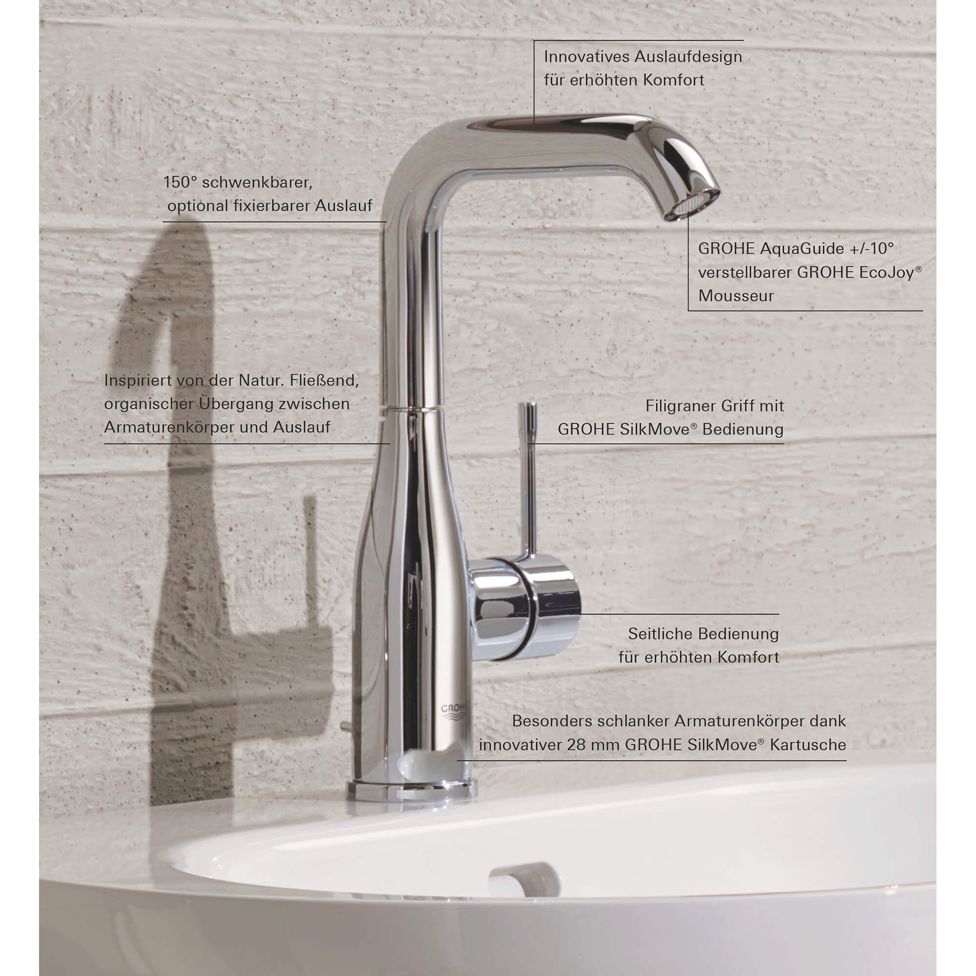 Essence Single-hole faucet, size L