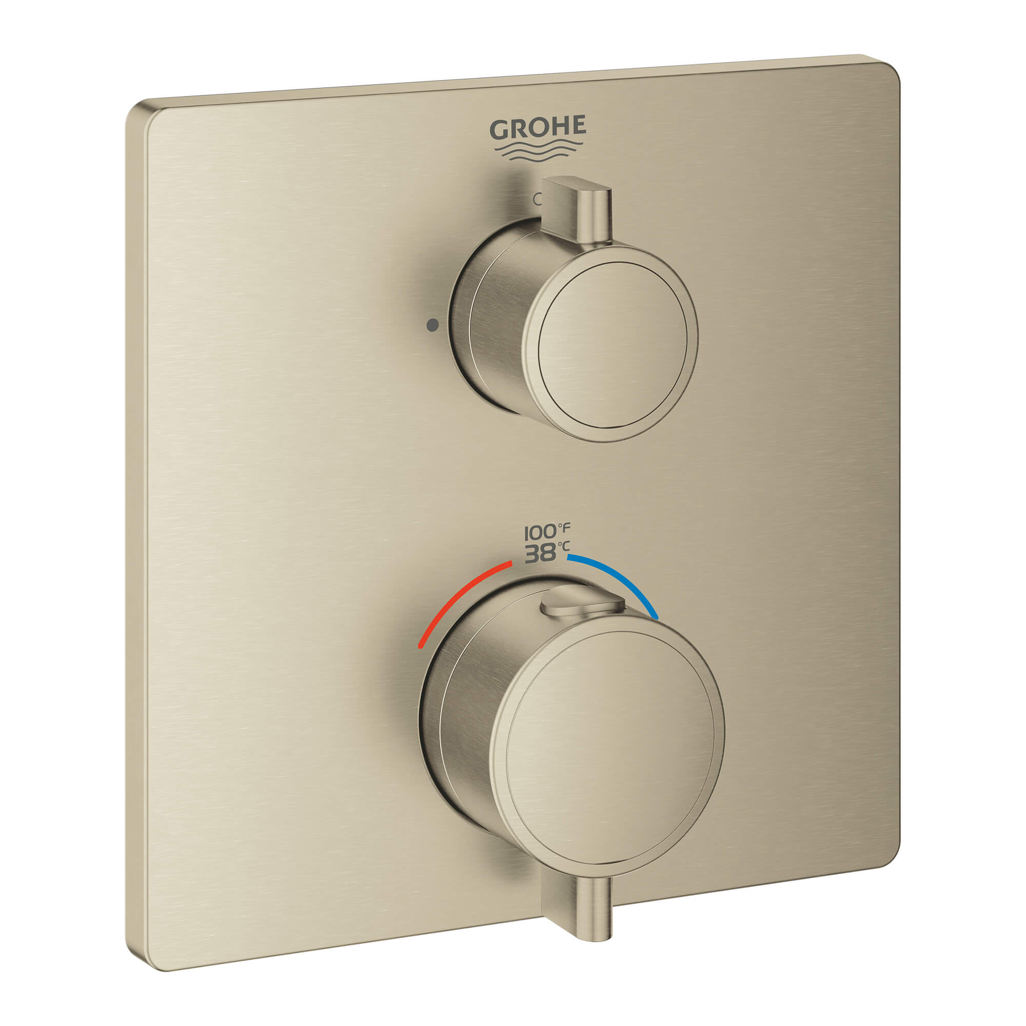 GrohTherm MC Square Thermostatic Valve Trim with Single-Function Diverter and Control Module
