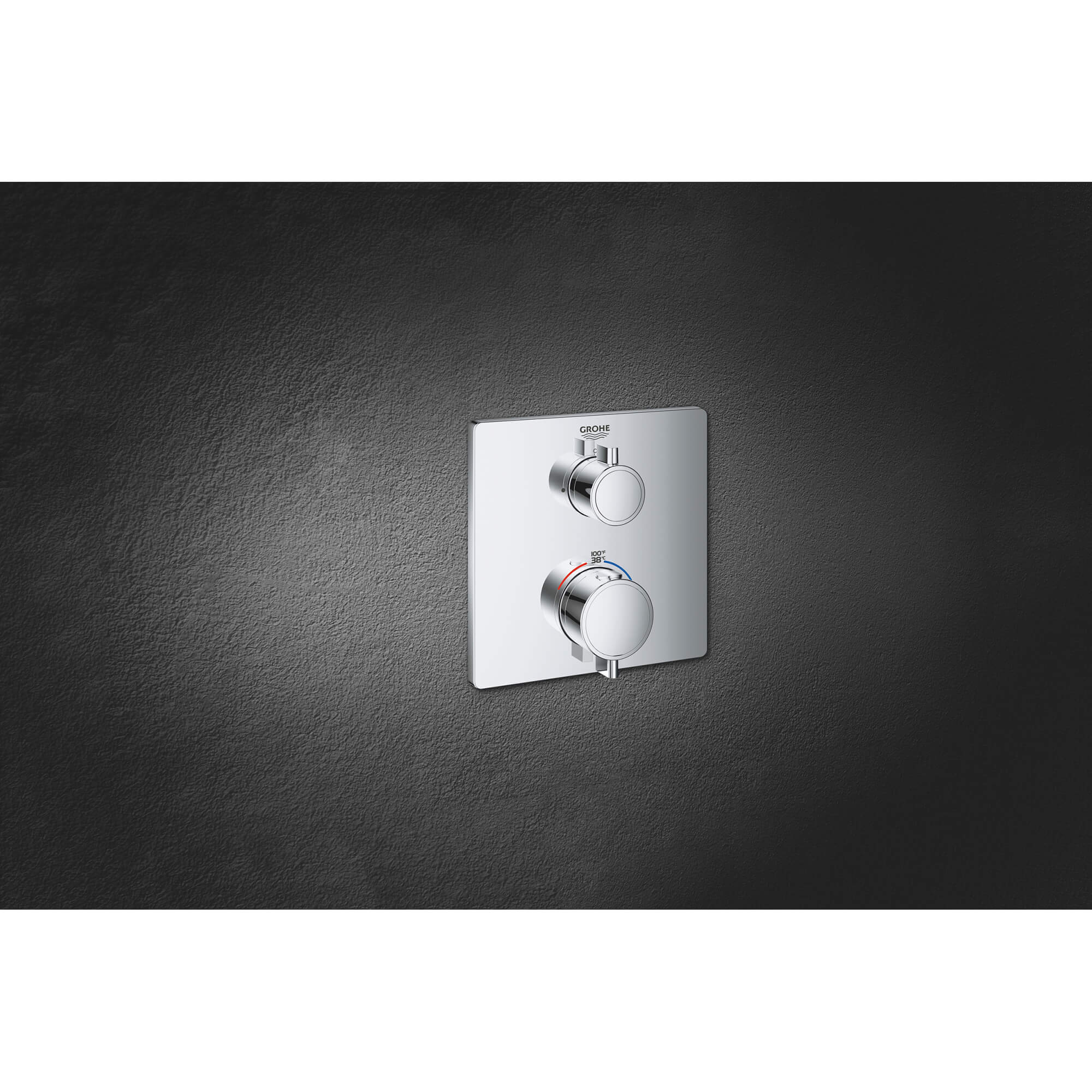 GrohTherm MC Square Thermostatic Valve Trim with Single-Function Diverter and Control Module