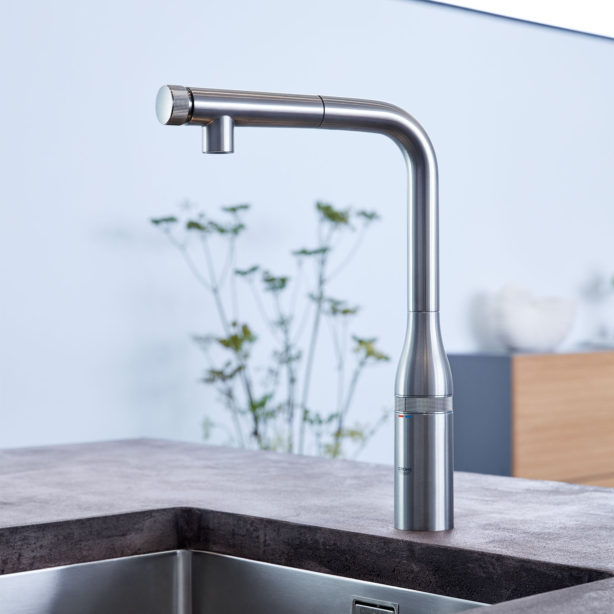 Robinet GROHE Zedra SmartControl à douchette rétractable double jet