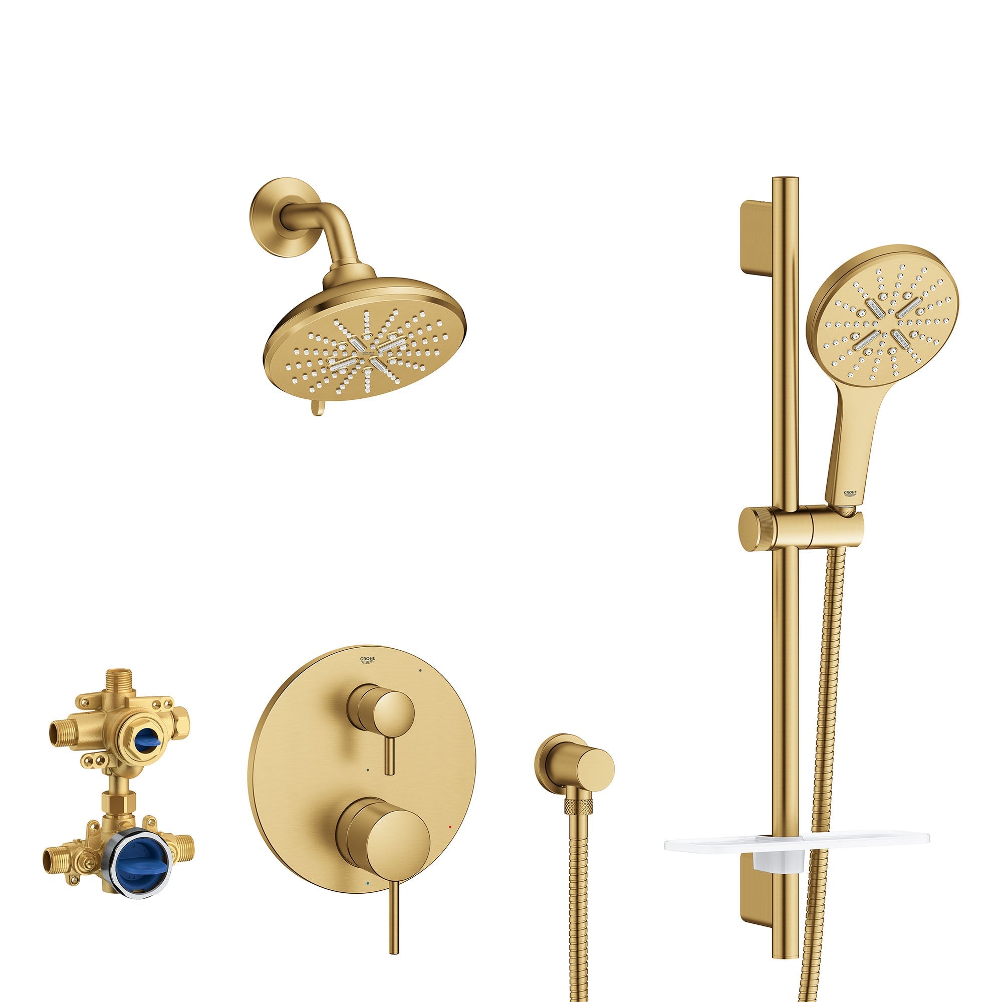 Eurocube Pressure Balanced Rain Shower Set